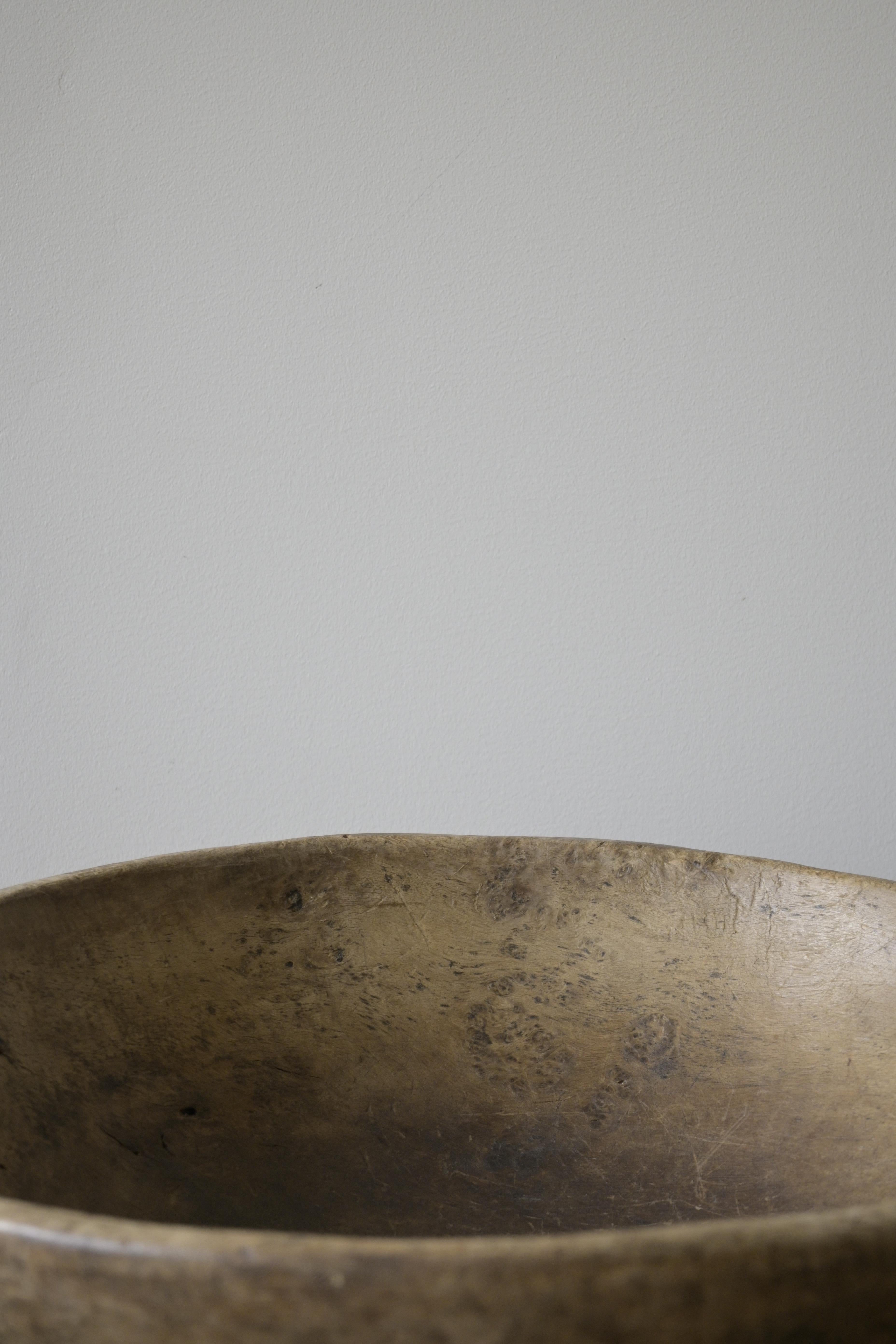 Birch Large Swedish Root Bowl ca 1850 For Sale