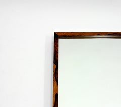 Large Swedish Rosewood Mirror from Glas & Trä, 1960s