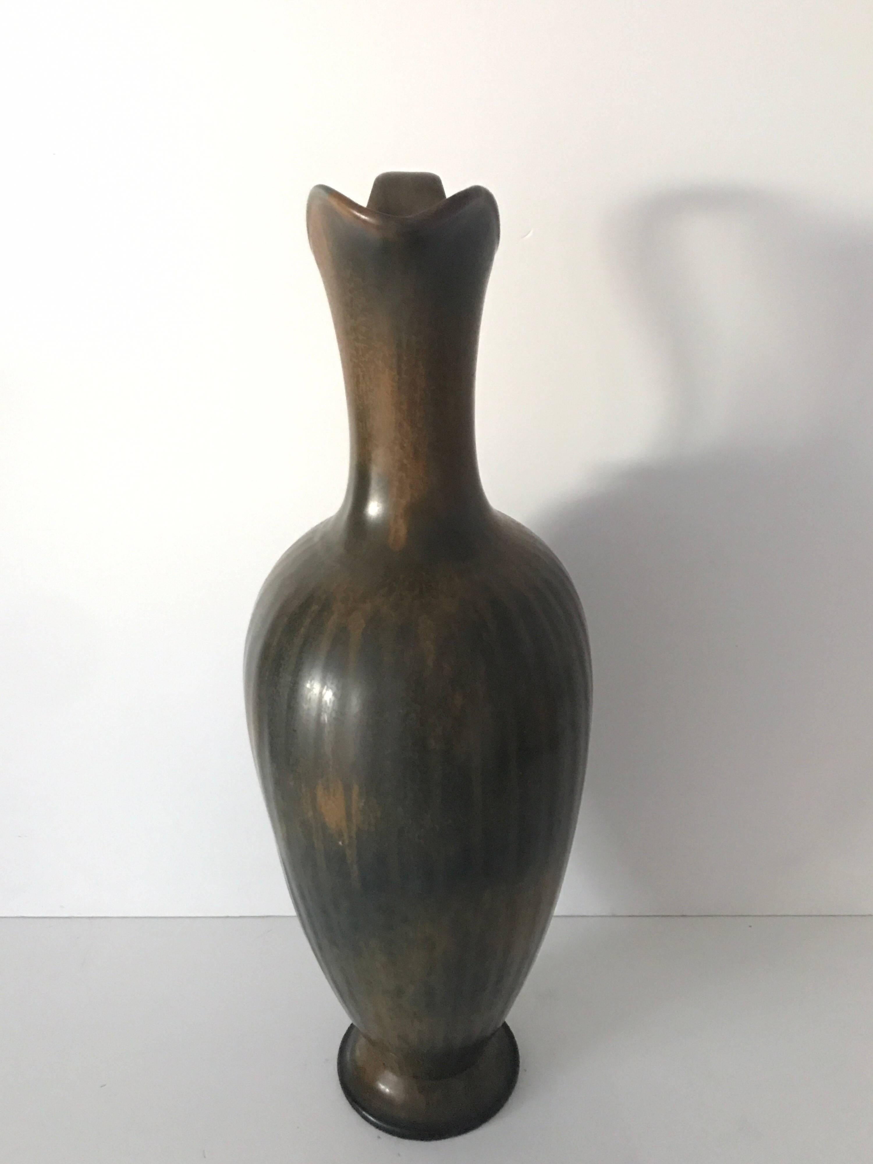 Large Swedish Rörstrand Gunnar Nylund Ceramic Amphora Vase or Decanter, 1950 For Sale 2