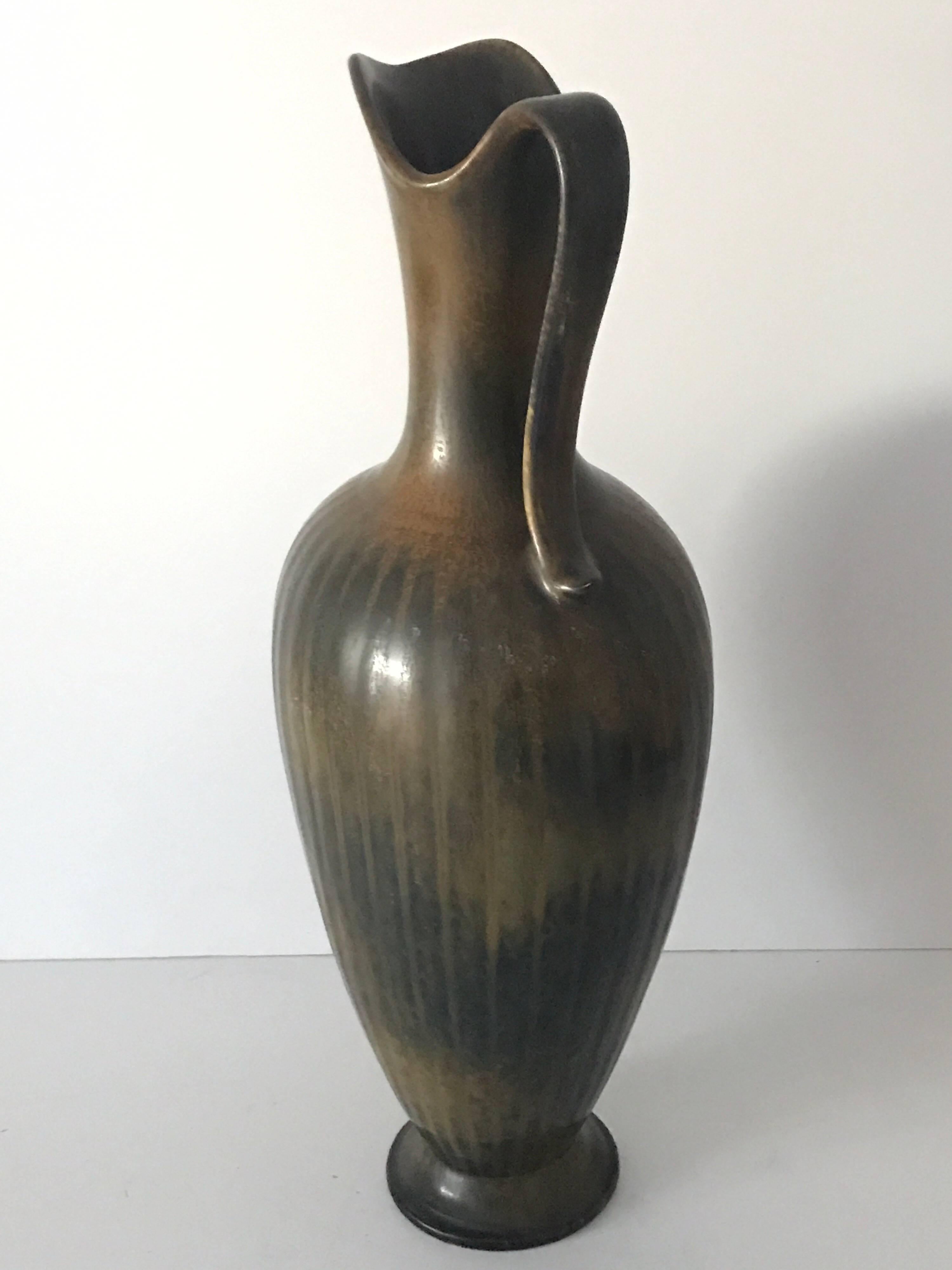 Large Swedish Rörstrand Gunnar Nylund Ceramic Amphora Vase or Decanter, 1950 For Sale 4