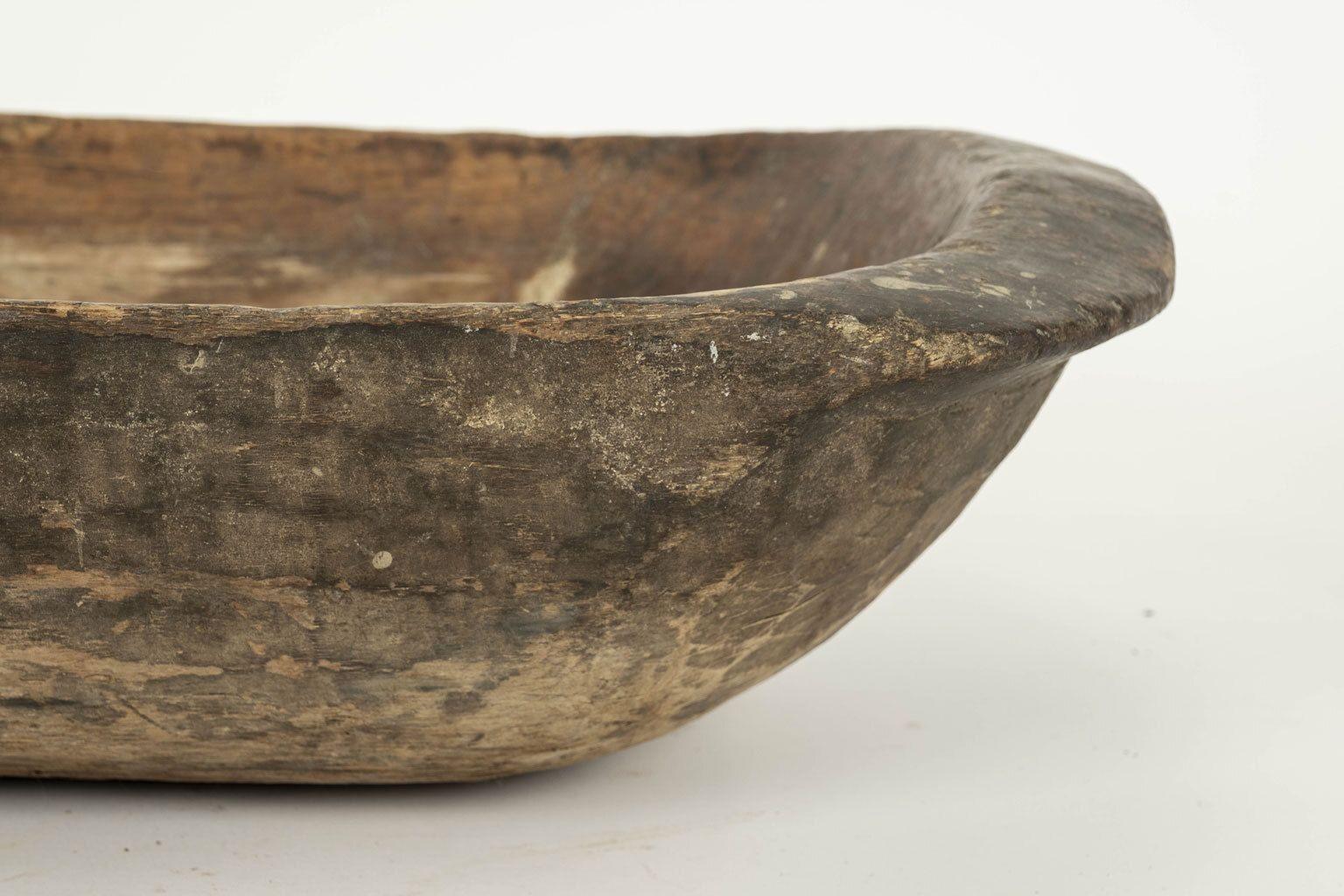 Hand-Carved Large Swedish Rustic Trencher Bowl For Sale