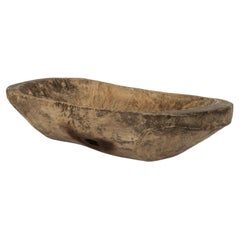 Antique Large Swedish Rustic Trencher Bowl