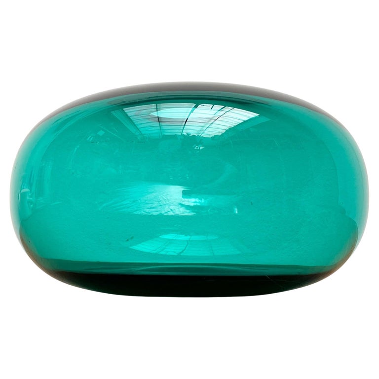 Large Swedish Stockholm Series Vase in Handmade Green Glass from Ikea, 1990s For Sale at 1stDibs