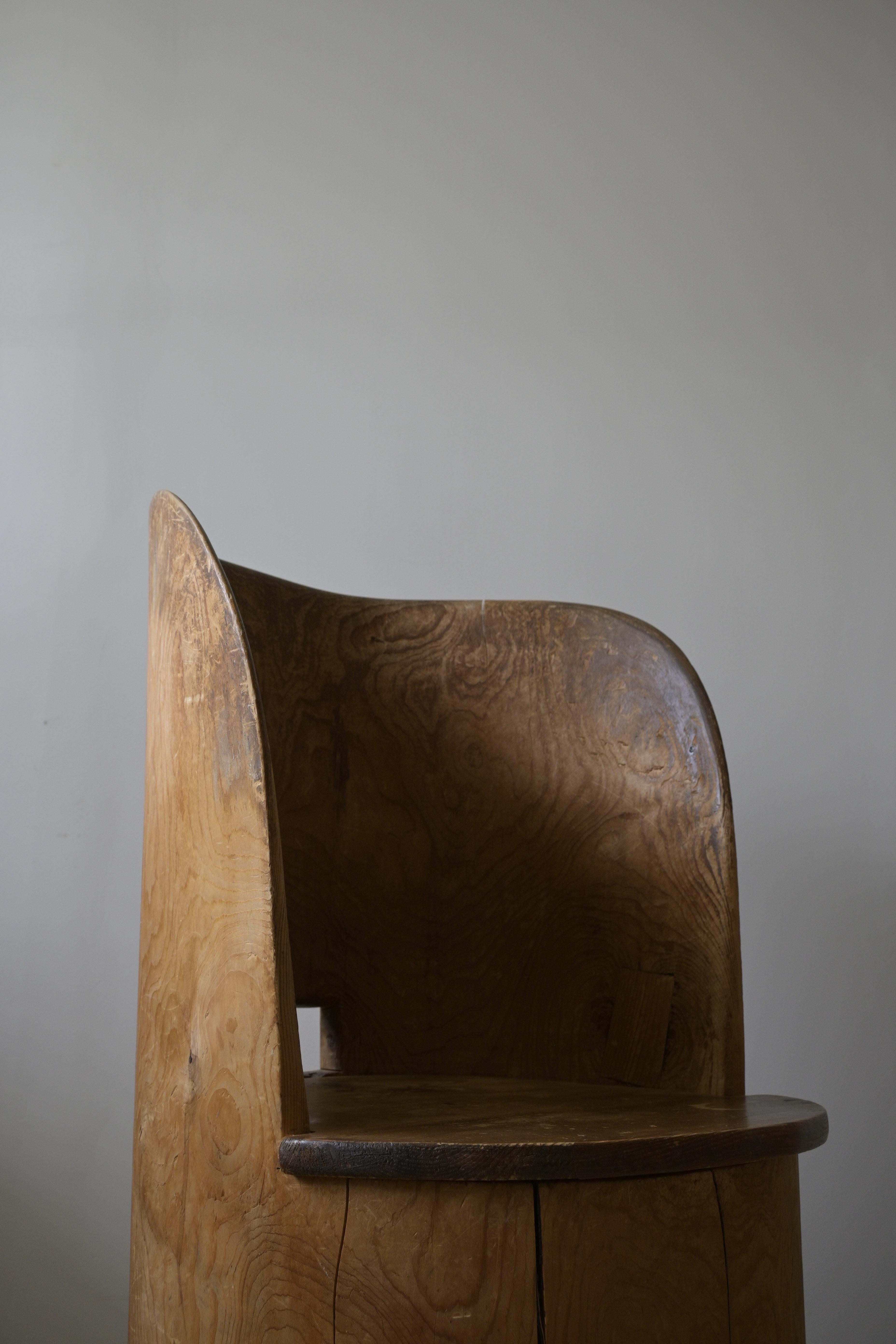 Large Swedish Stump Chair 'Kubbstol' ca 1950 For Sale 4