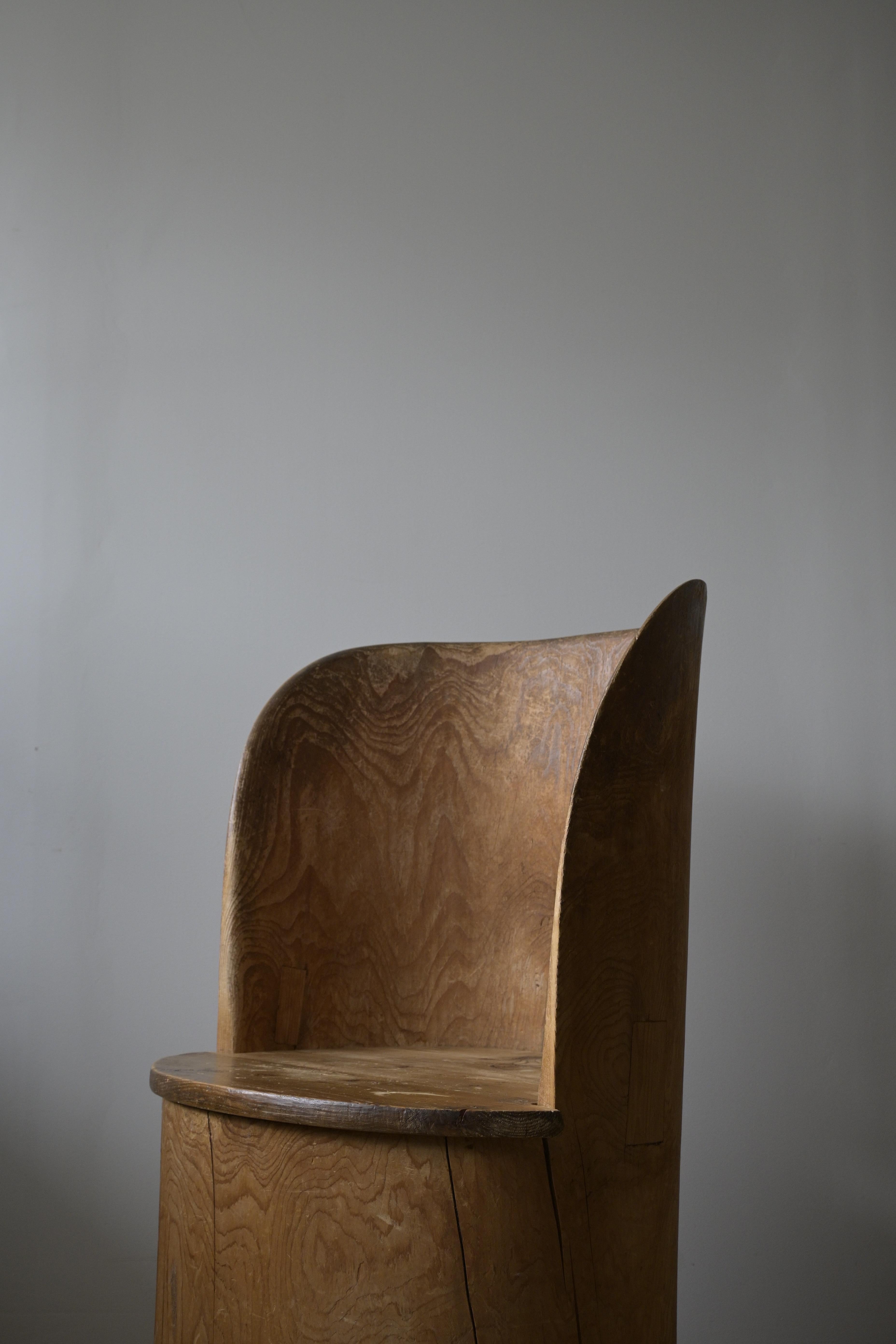 Scandinavian Modern Large Swedish Stump Chair 'Kubbstol' ca 1950 For Sale