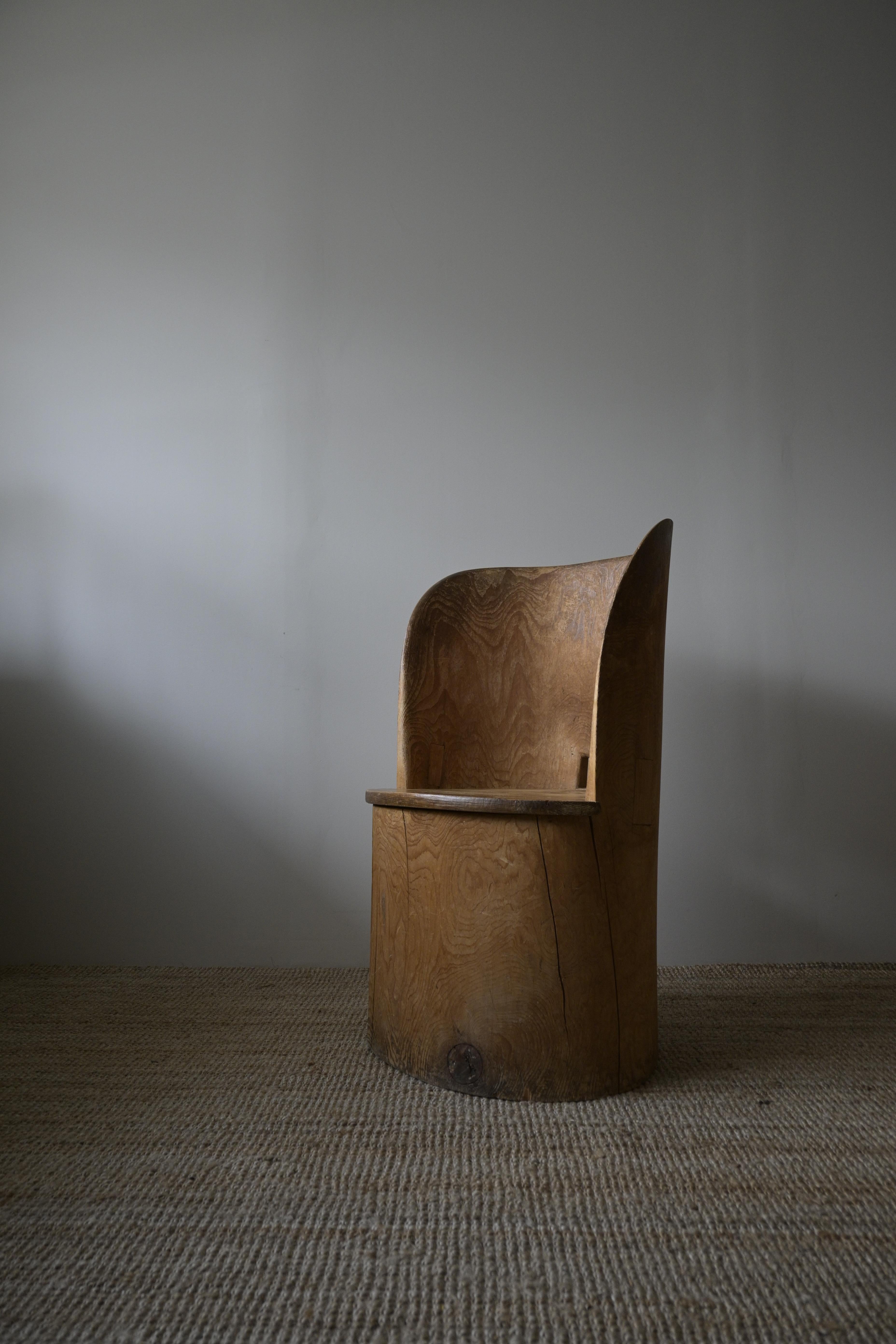 Hand-Crafted Large Swedish Stump Chair 'Kubbstol' ca 1950 For Sale