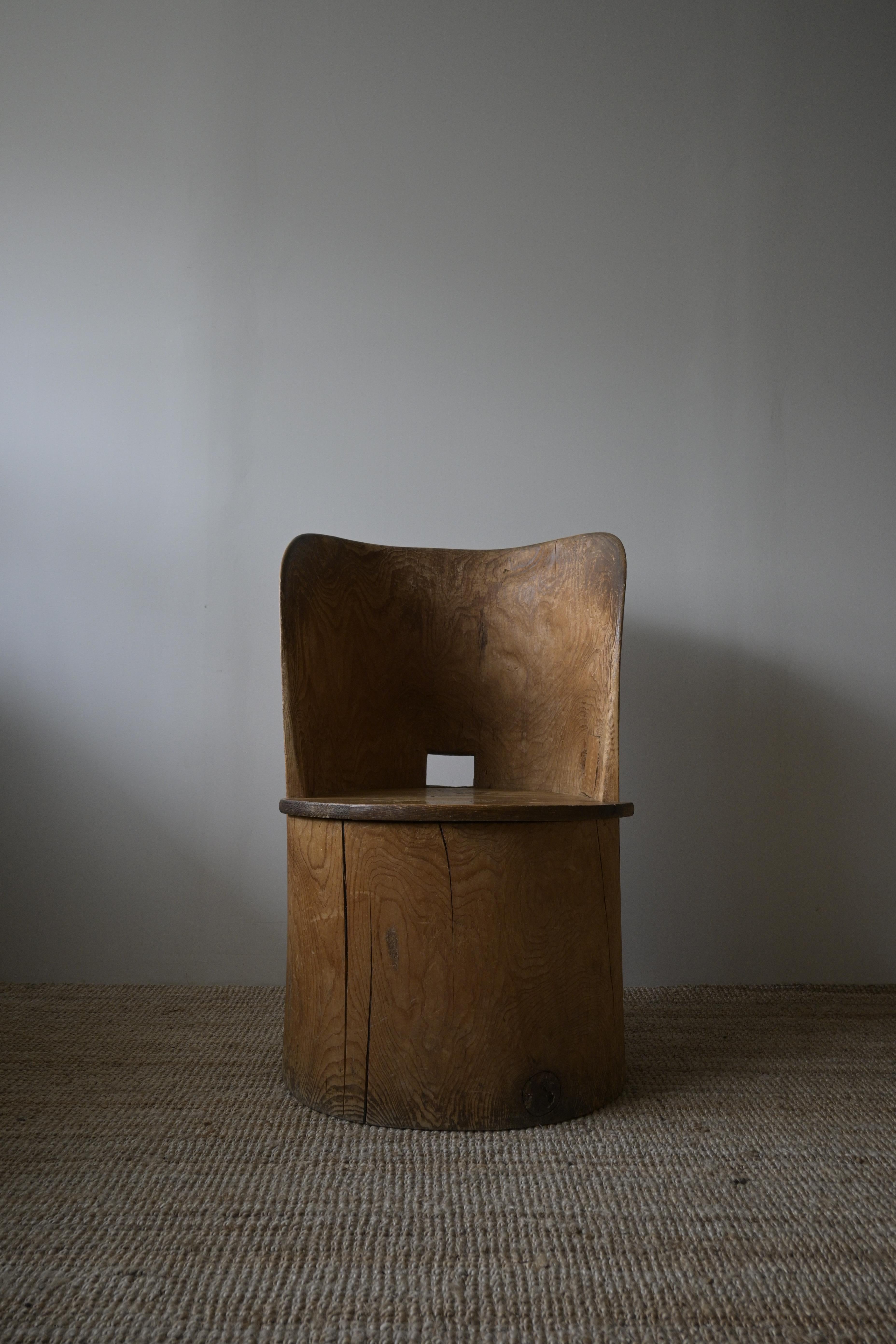 Large Swedish Stump Chair 'Kubbstol' ca 1950 In Good Condition For Sale In Farsta, SE