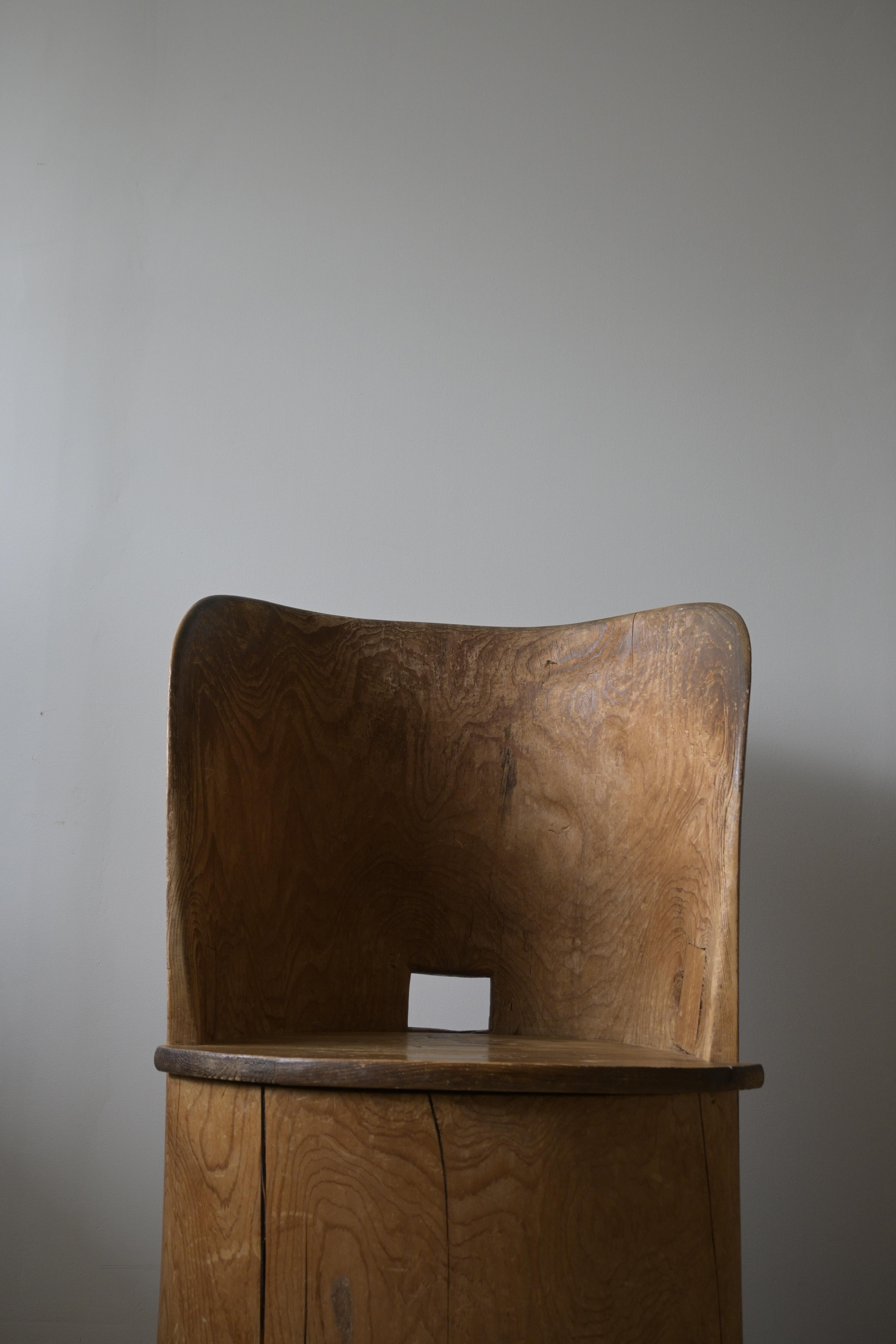 Mid-20th Century Large Swedish Stump Chair 'Kubbstol' ca 1950 For Sale