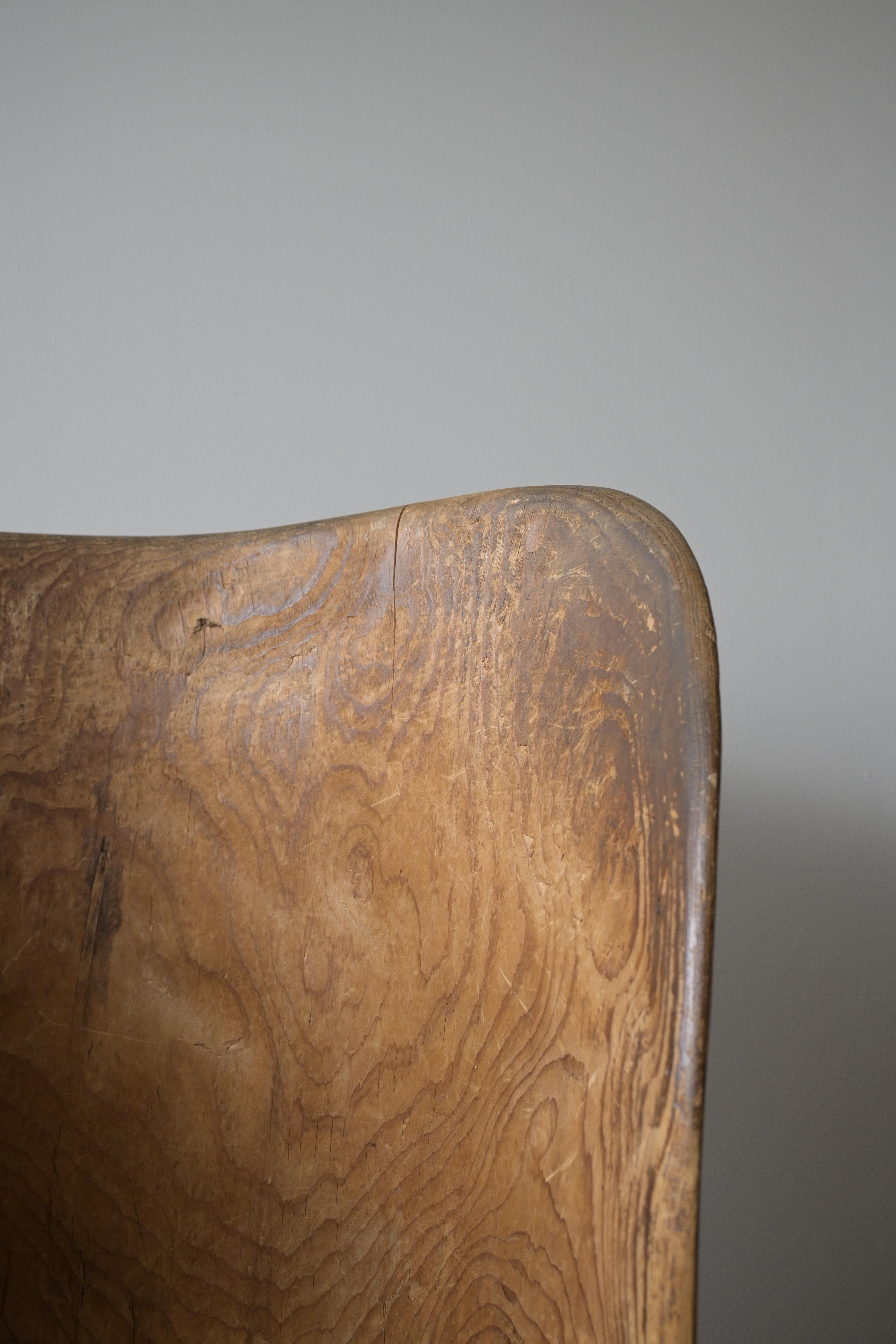Pine Large Swedish Stump Chair 'Kubbstol' ca 1950 For Sale