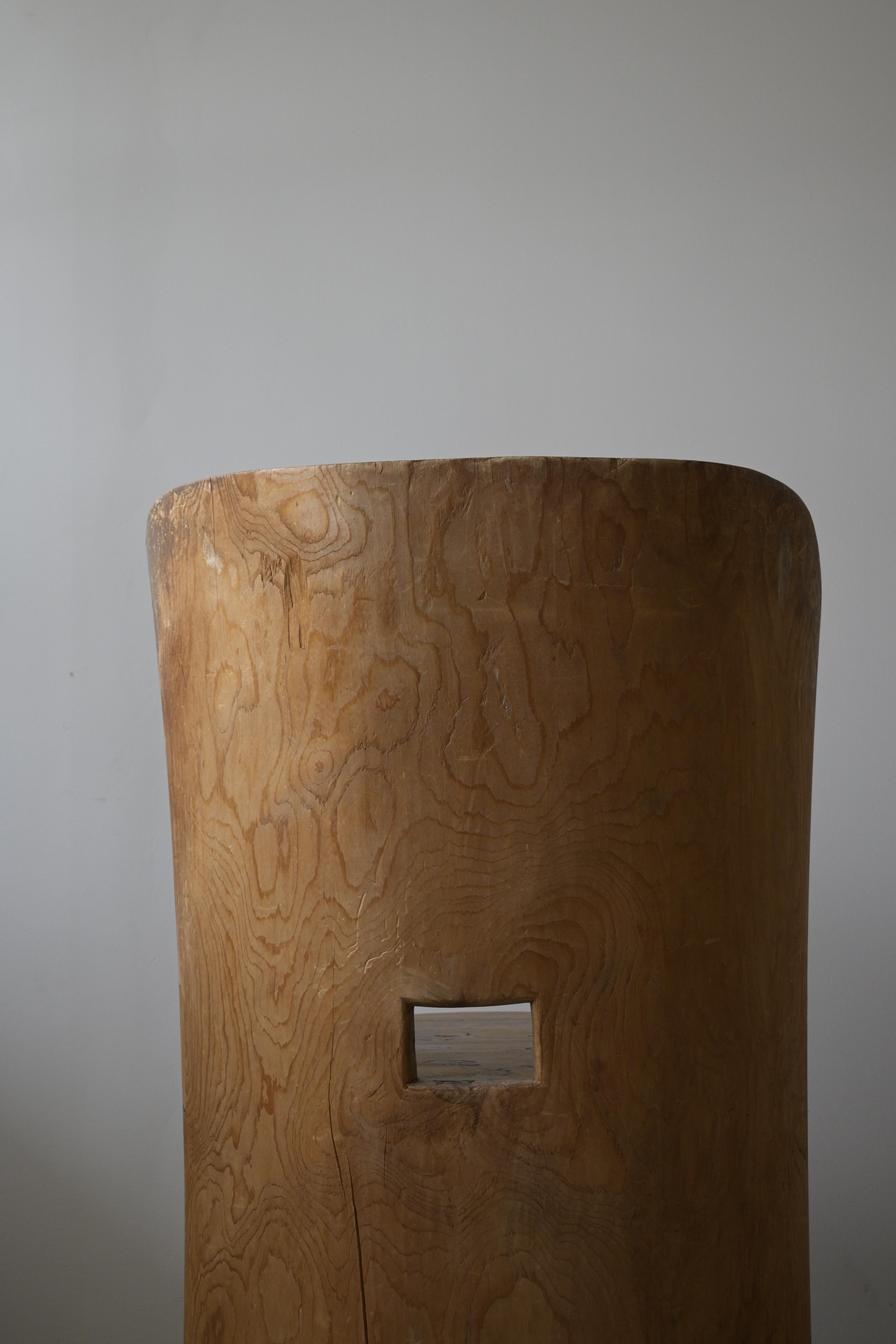 Large Swedish Stump Chair 'Kubbstol' ca 1950 For Sale 1