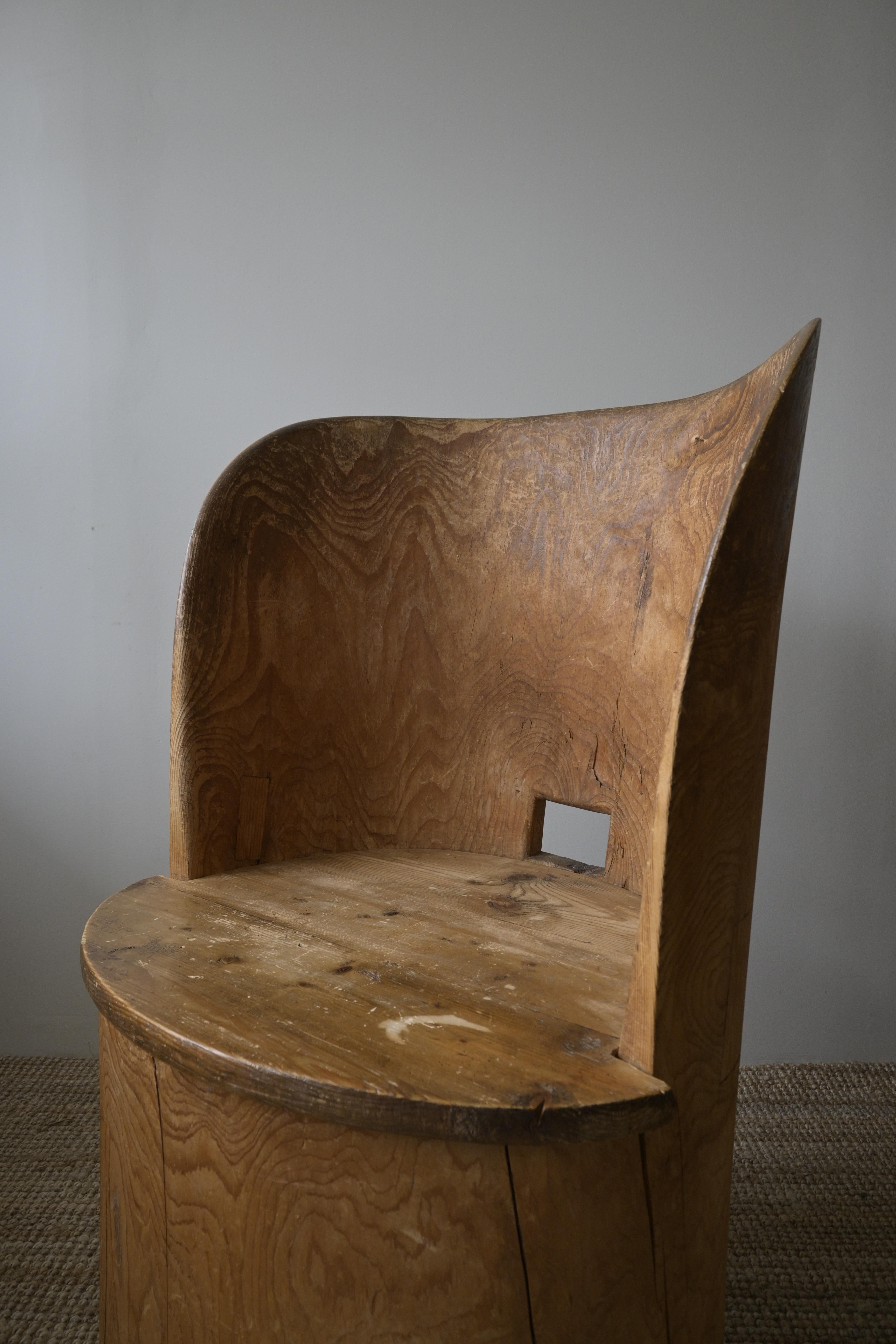 Large Swedish Stump Chair 'Kubbstol' ca 1950 For Sale 2