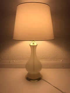 Large Swedish Svenskt Tenn Opaline Glass and Brass Table Lamp by Josef Frank