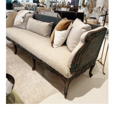Large Swedish Trag sofa Bench, 18th Century