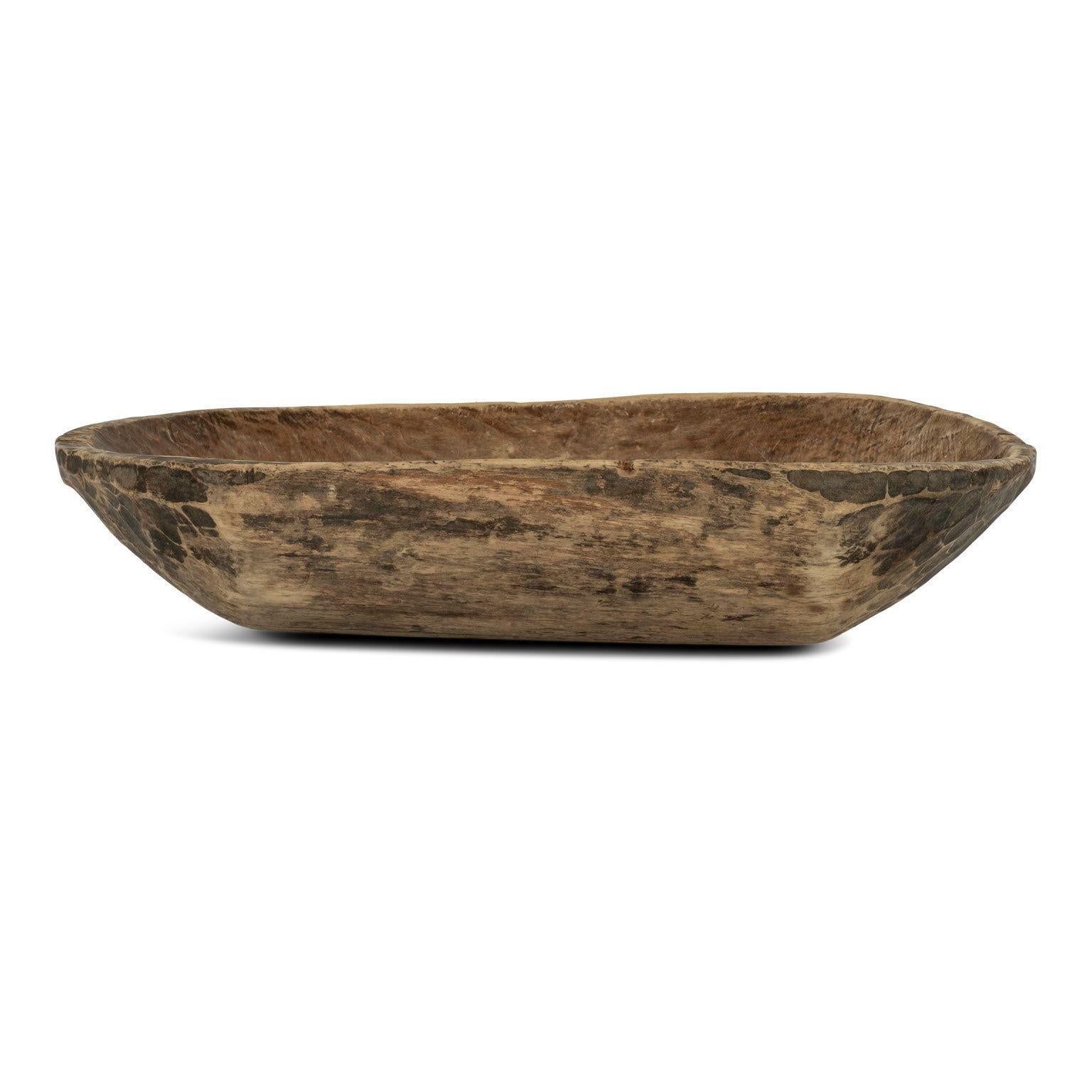 Large Swedish rustic trencher bowl, hand-carved in beech. Dates to 19th century.