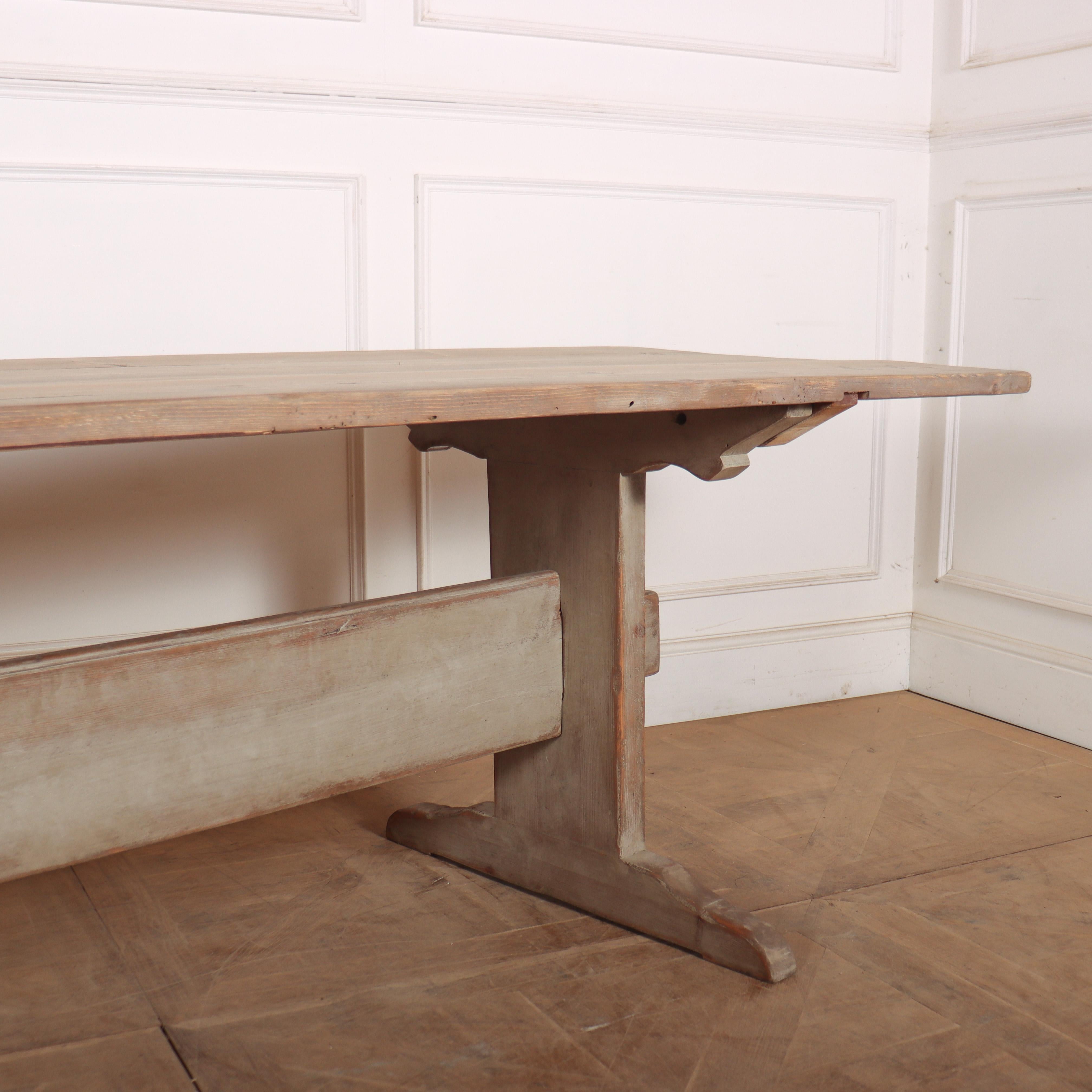 Painted Swedish Pine Tavern Table  For Sale