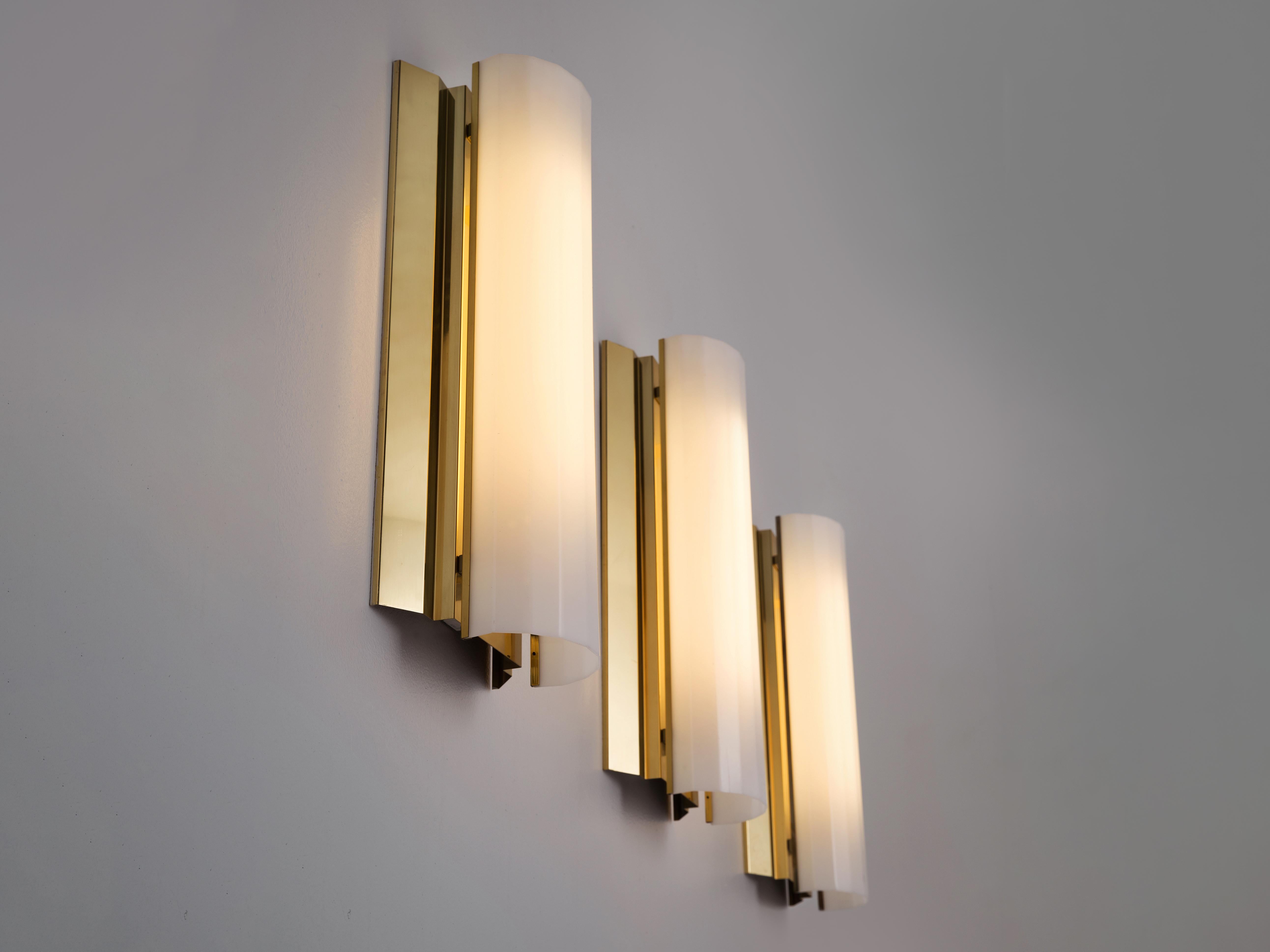 Large Swedish Wall Lights in Brass In Good Condition In Waalwijk, NL