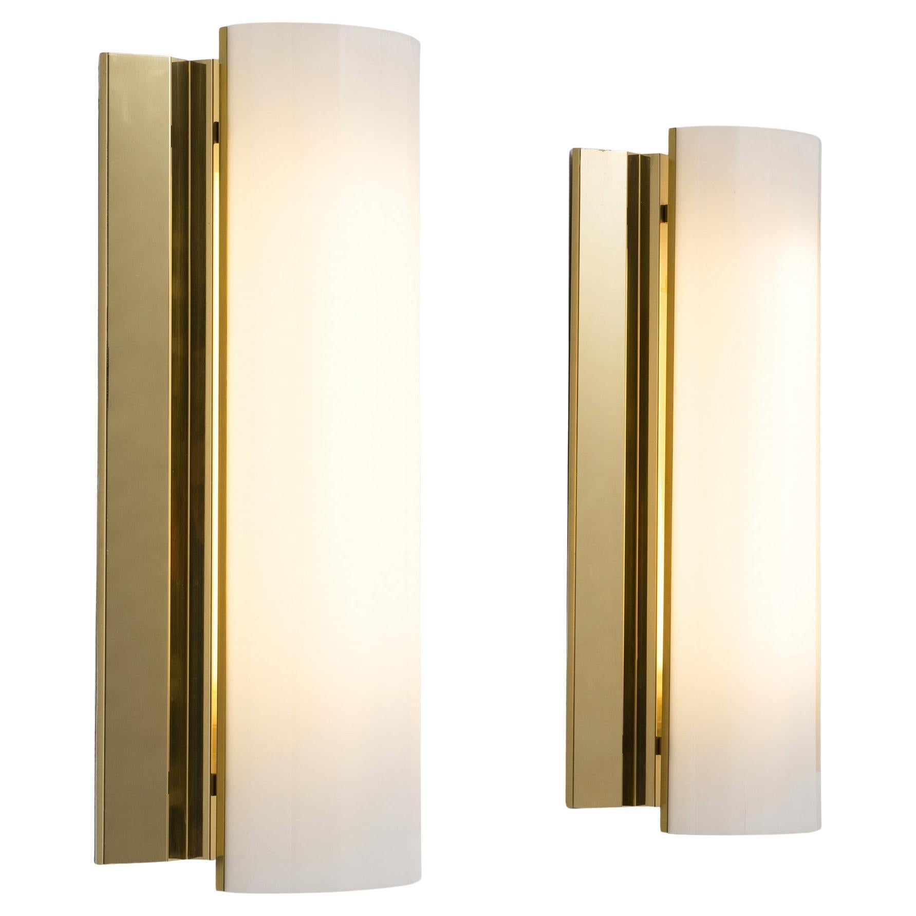 Large Swedish Wall Lights in Brass  For Sale