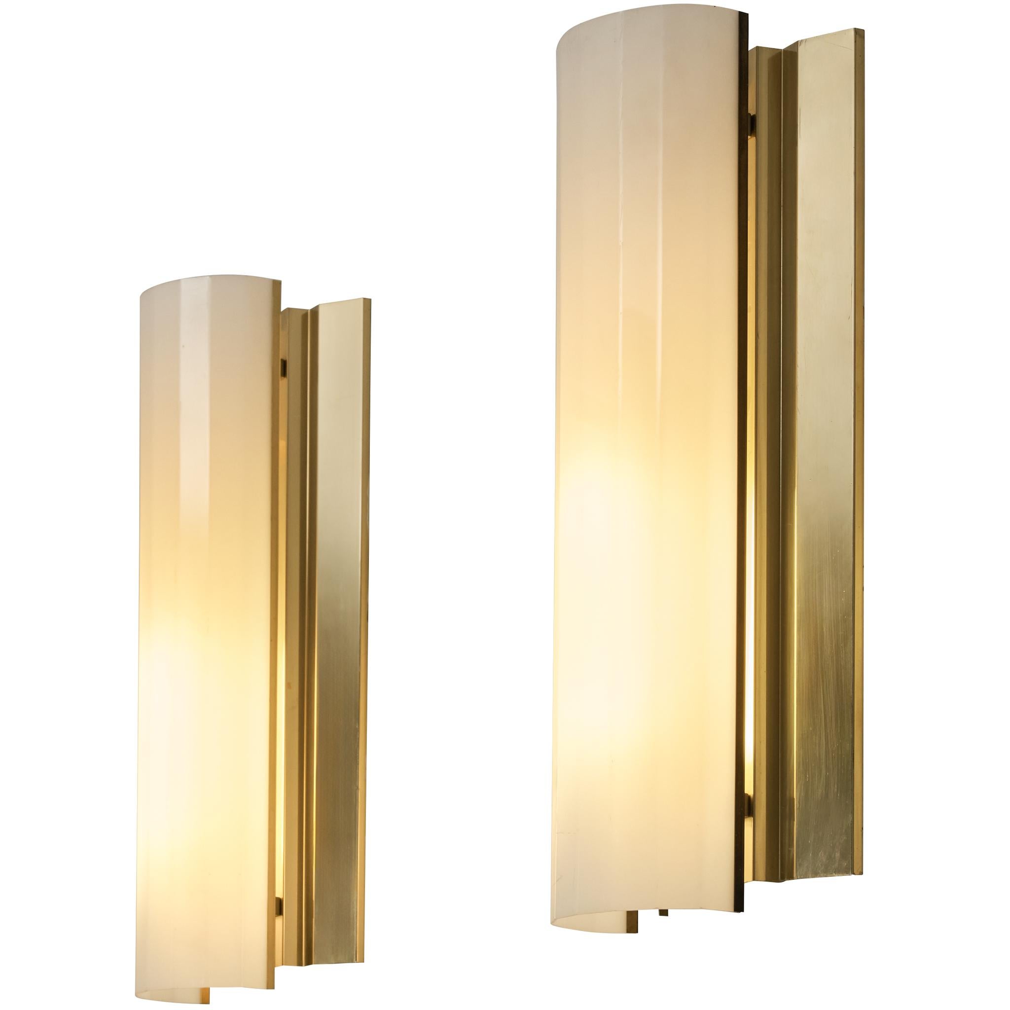 Grandi luci da parete svedesi in ottone in vendita