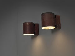 Große schwedische Wandleuchten aus patiniertem Kupfer