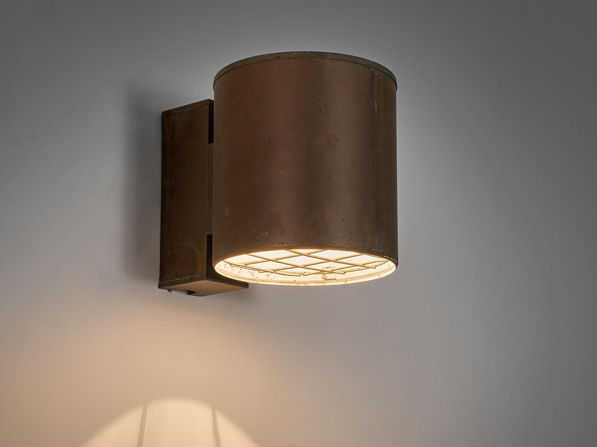 Scandinavian Modern Large Swedish Wall Lights in Patinated Copper For Sale