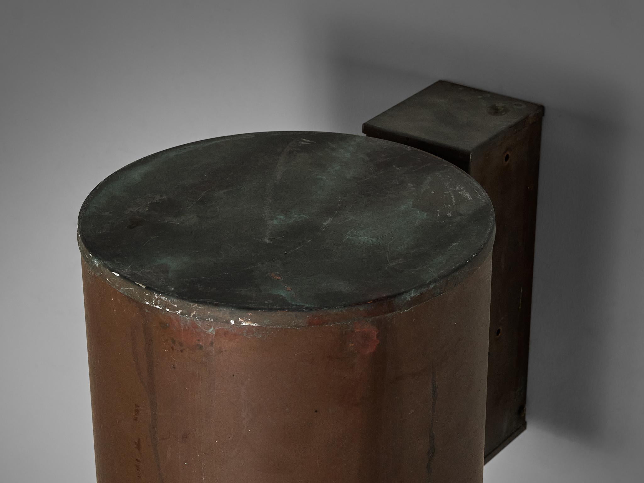 Scandinavian Modern Large Swedish Wall Lights in Patinated Copper For Sale