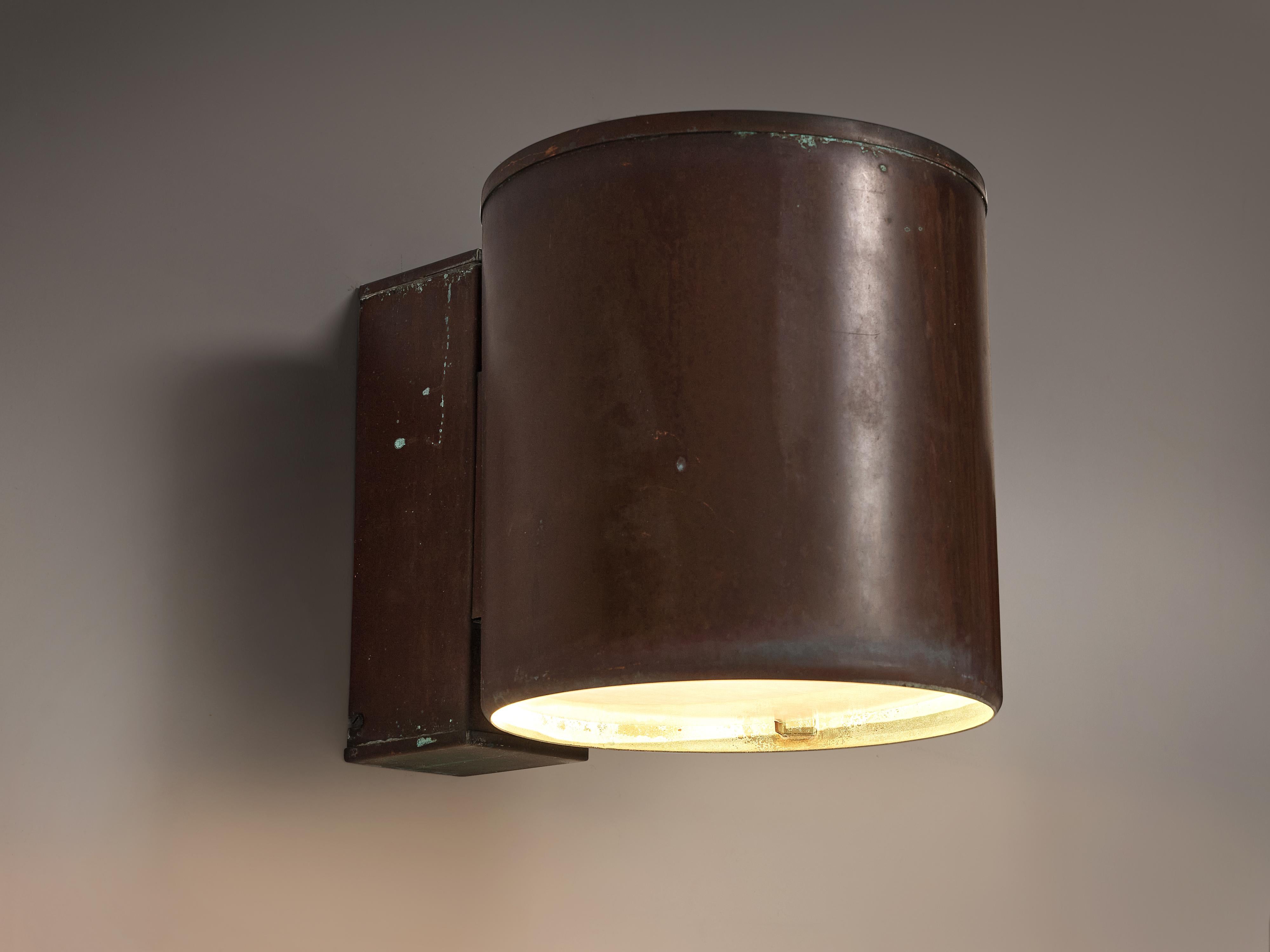 Large Swedish Wall Lights in Patinated Copper 1