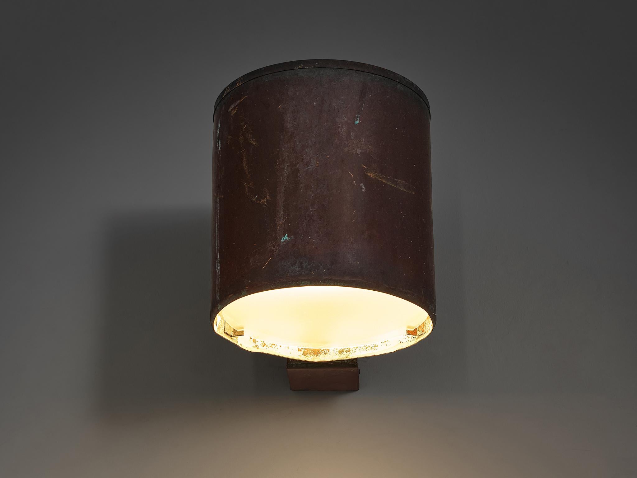 Large Swedish Wall Lights in Patinated Copper  For Sale 1