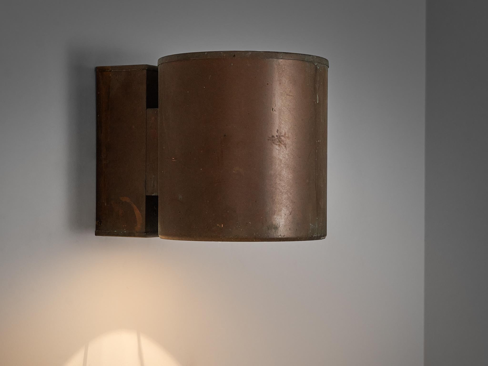 Large Swedish Wall Lights in Patinated Copper For Sale 1