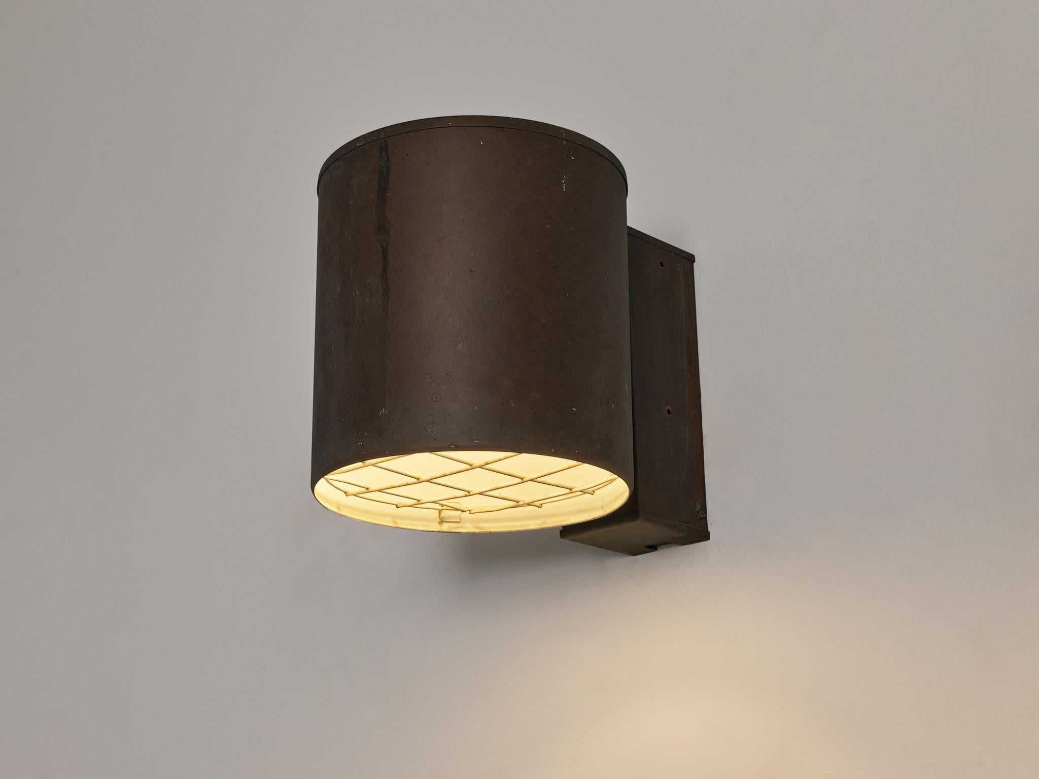Large Swedish Wall Lights in Patinated Copper For Sale 2