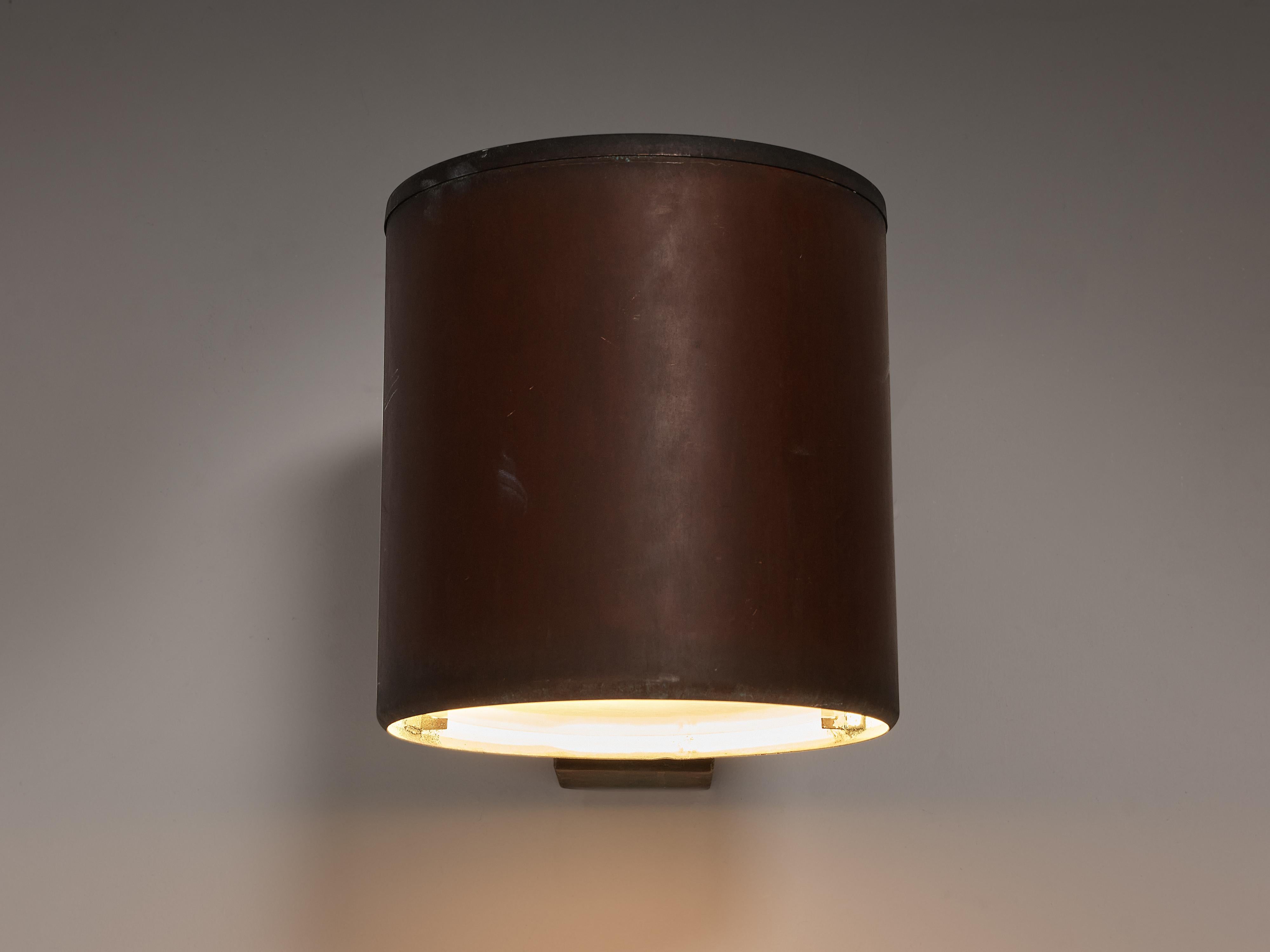 Large Swedish Wall Lights in Patinated Copper 3