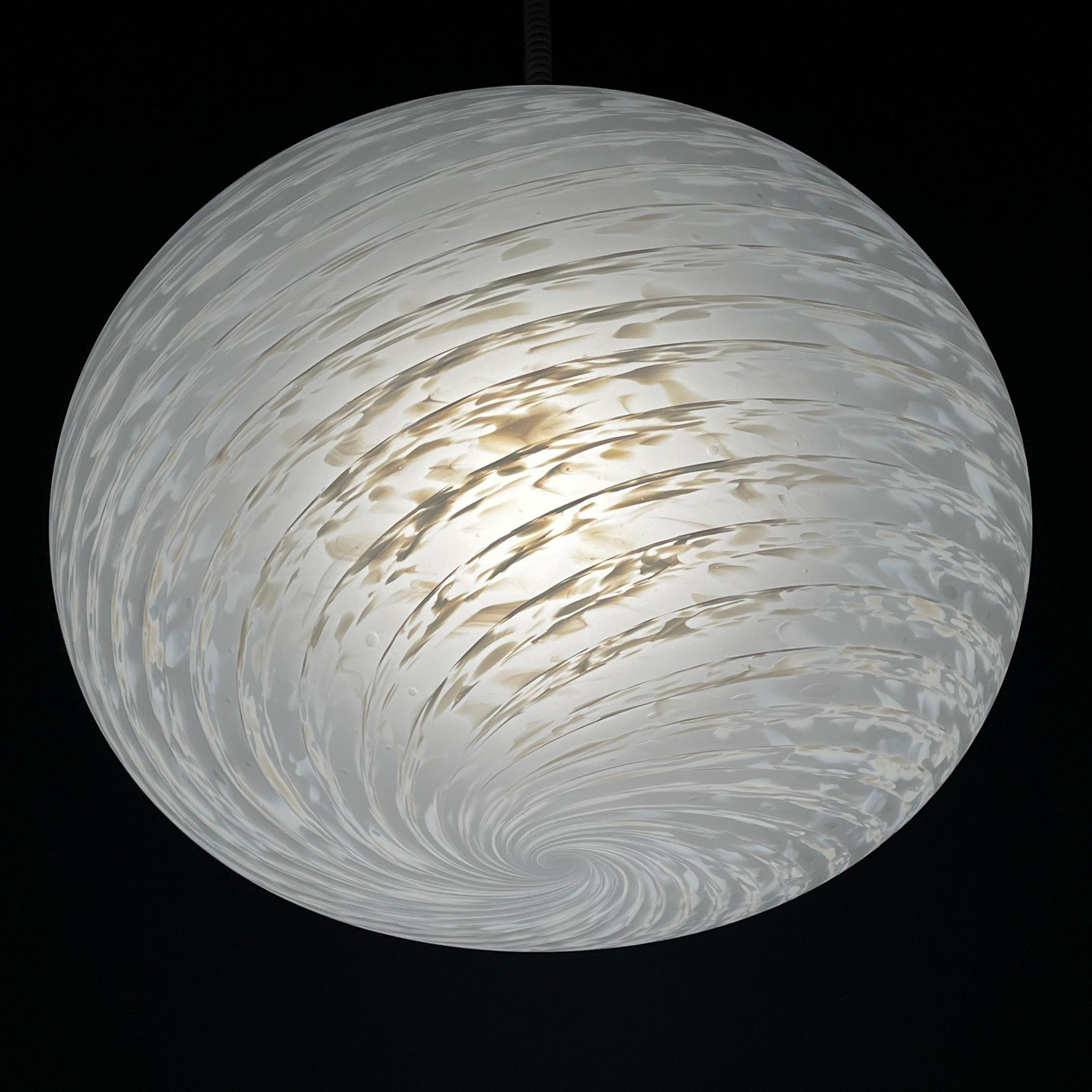 Large swirl murano glass pendant lamp Vetri Murano Italy 1970s  For Sale 3