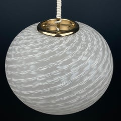 Large swirl murano glass pendant lamp Vetri Murano Italy 1970s