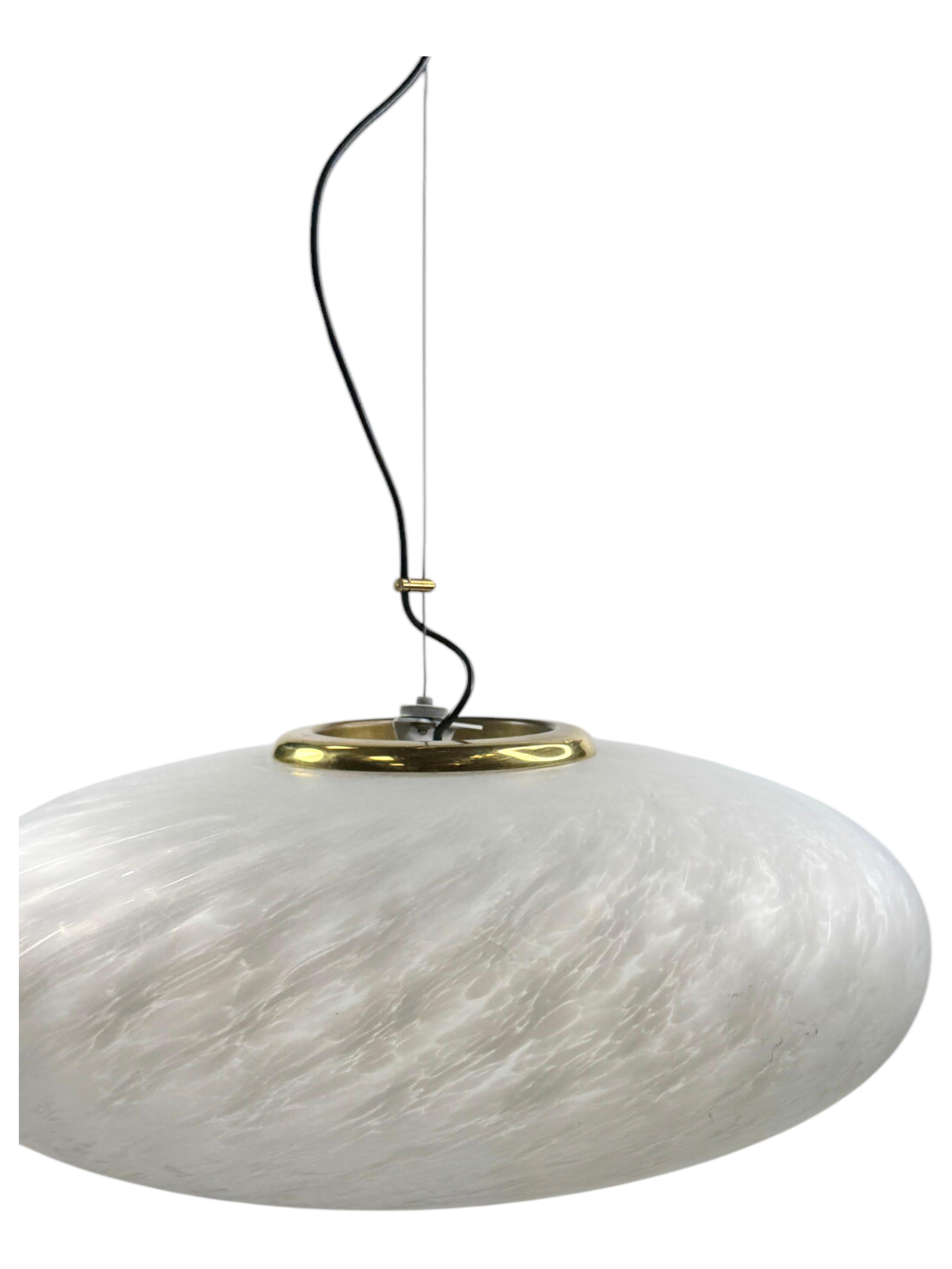 Colgante grande de cristal de Murano en forma de remolino OVNI Vetri Murano Italia Años 70 en venta 3