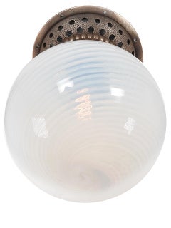 Großes gewirbeltes Kunstglas Railroad Flush Mount