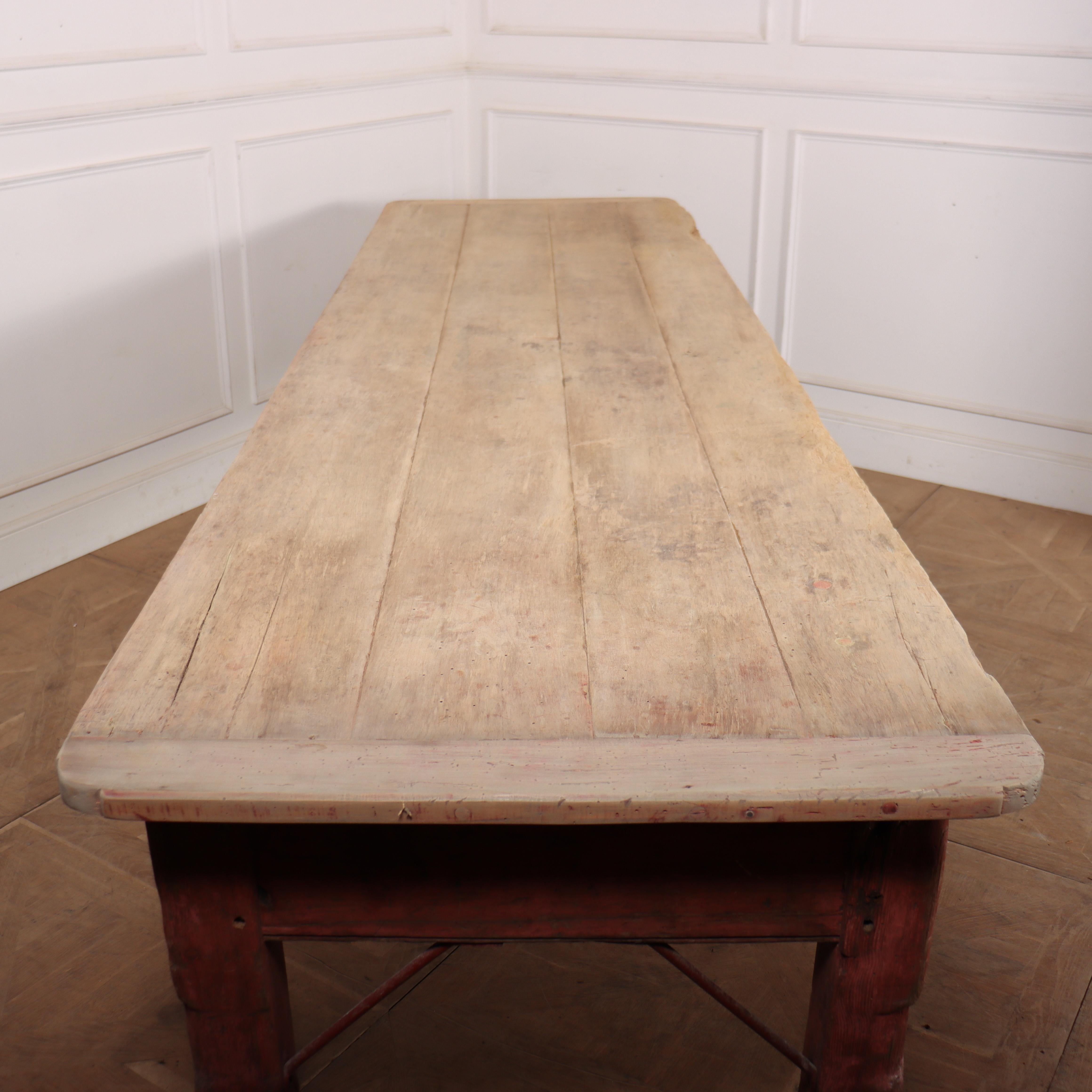 Large Sycamore Topped Preparation Table In Good Condition For Sale In Leamington Spa, Warwickshire