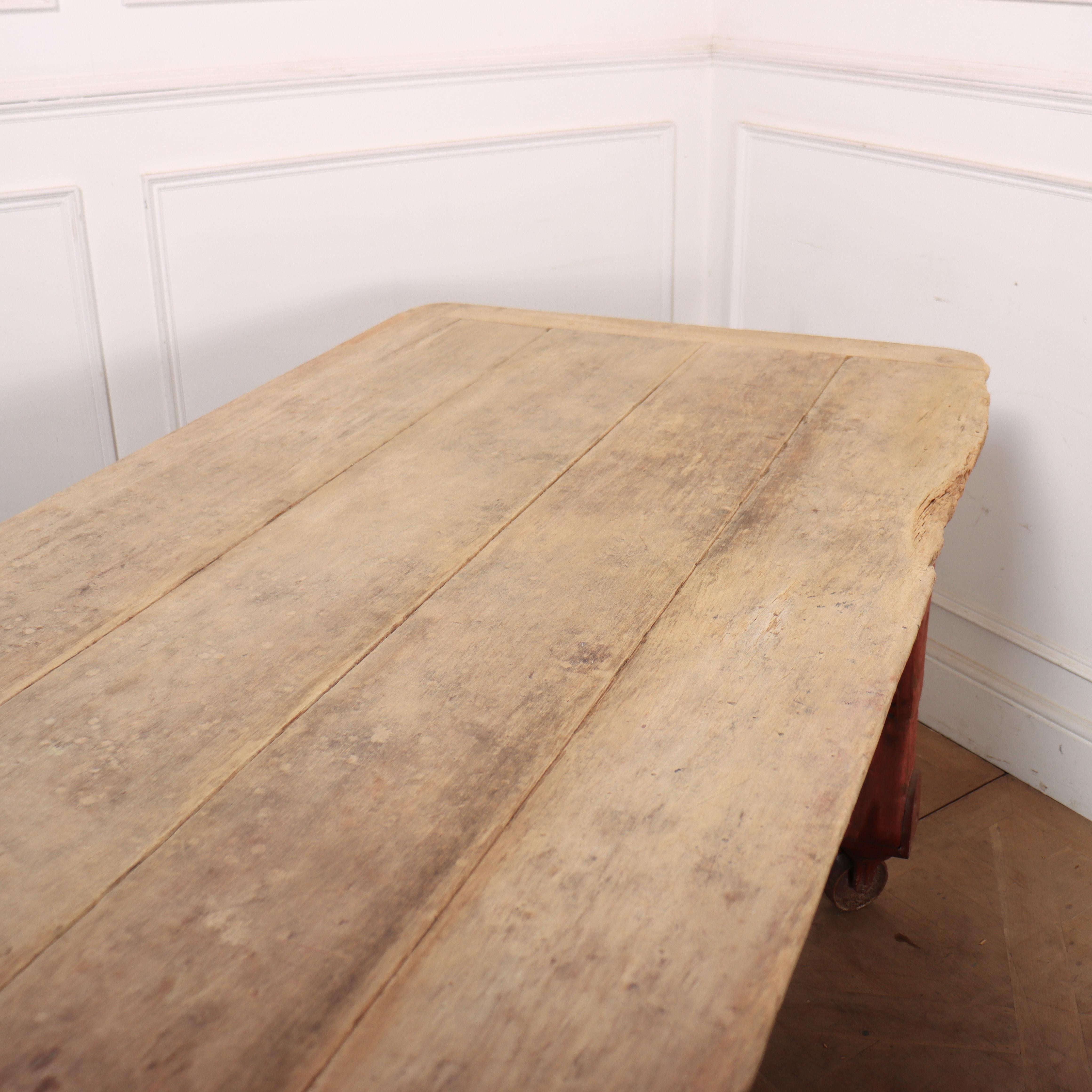19th Century Large Sycamore Topped Preparation Table For Sale