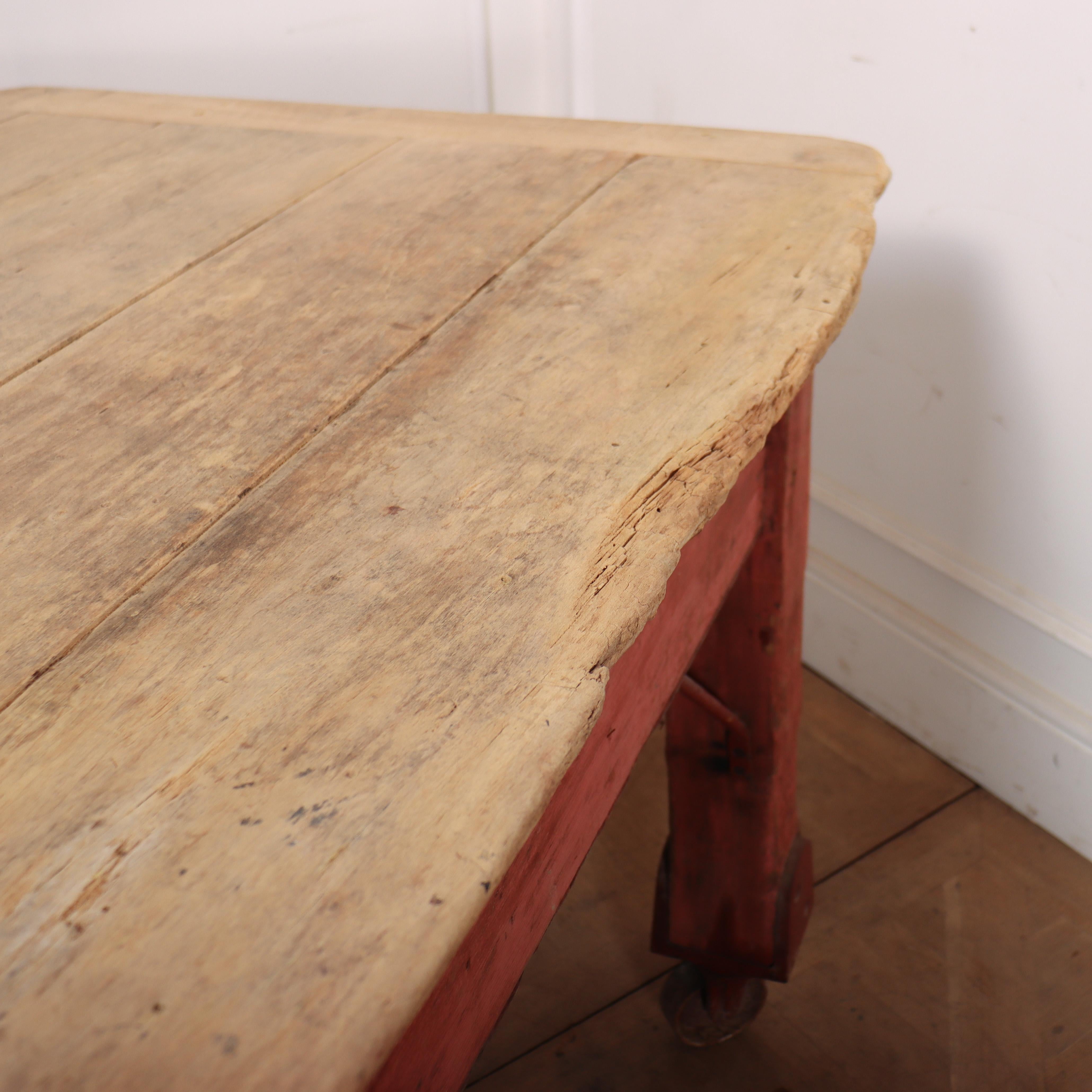 Large Sycamore Topped Preparation Table For Sale 1