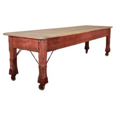 Large Sycamore Topped Preparation Table