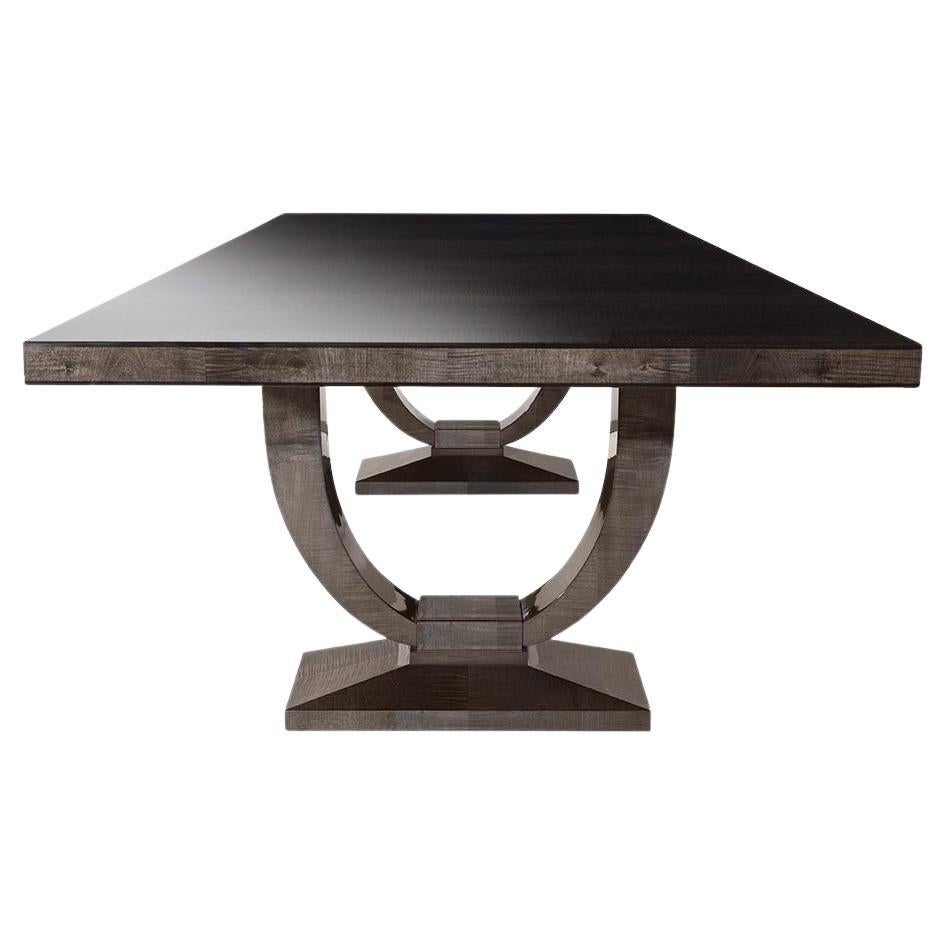 Large Art Deco Style Sycamore Wood Dining Table