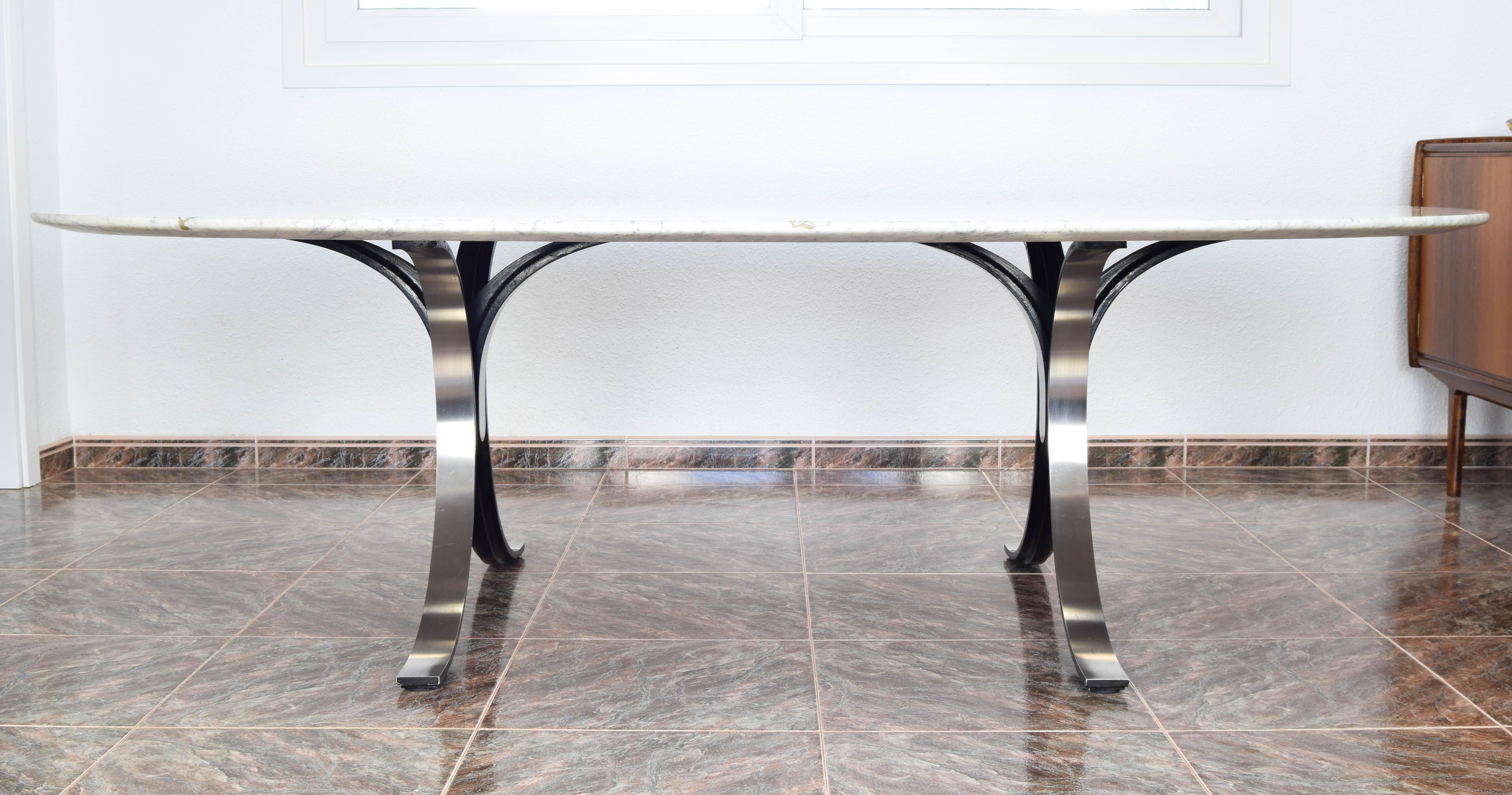 Mid-Century Modern Large T102 Marble Table by Osvaldo Borsani and Eugenio Gerli for Tecno Italia 