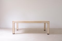 Large table covered in parchment