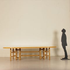 Large Table for McGuire Leather Bamboo Vintage USA, 1980s