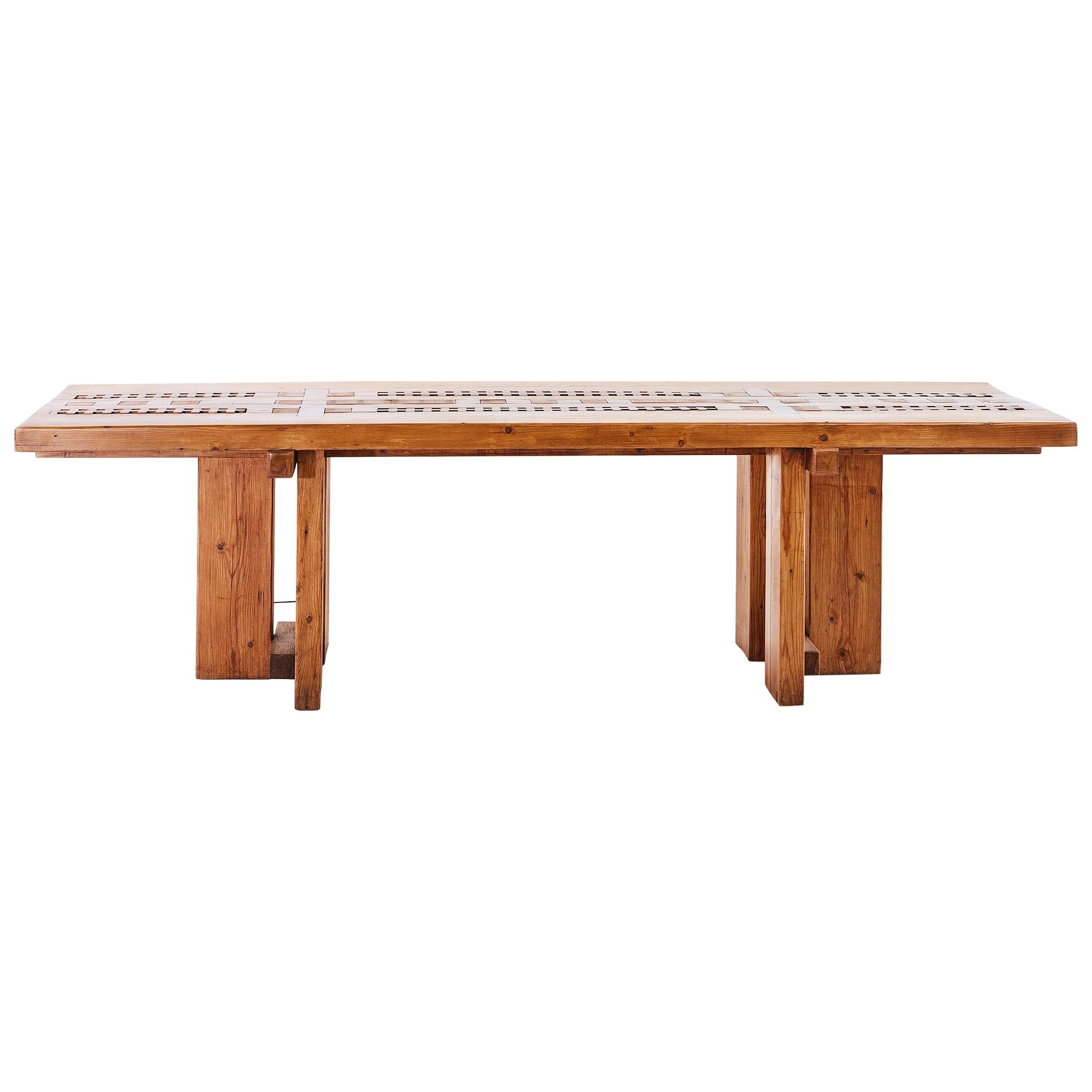 Large Table in Pine by Dominique Zimbacca