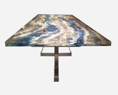 Grande table en trois parties, pièce unique de Gilles Charbin, France, 1975