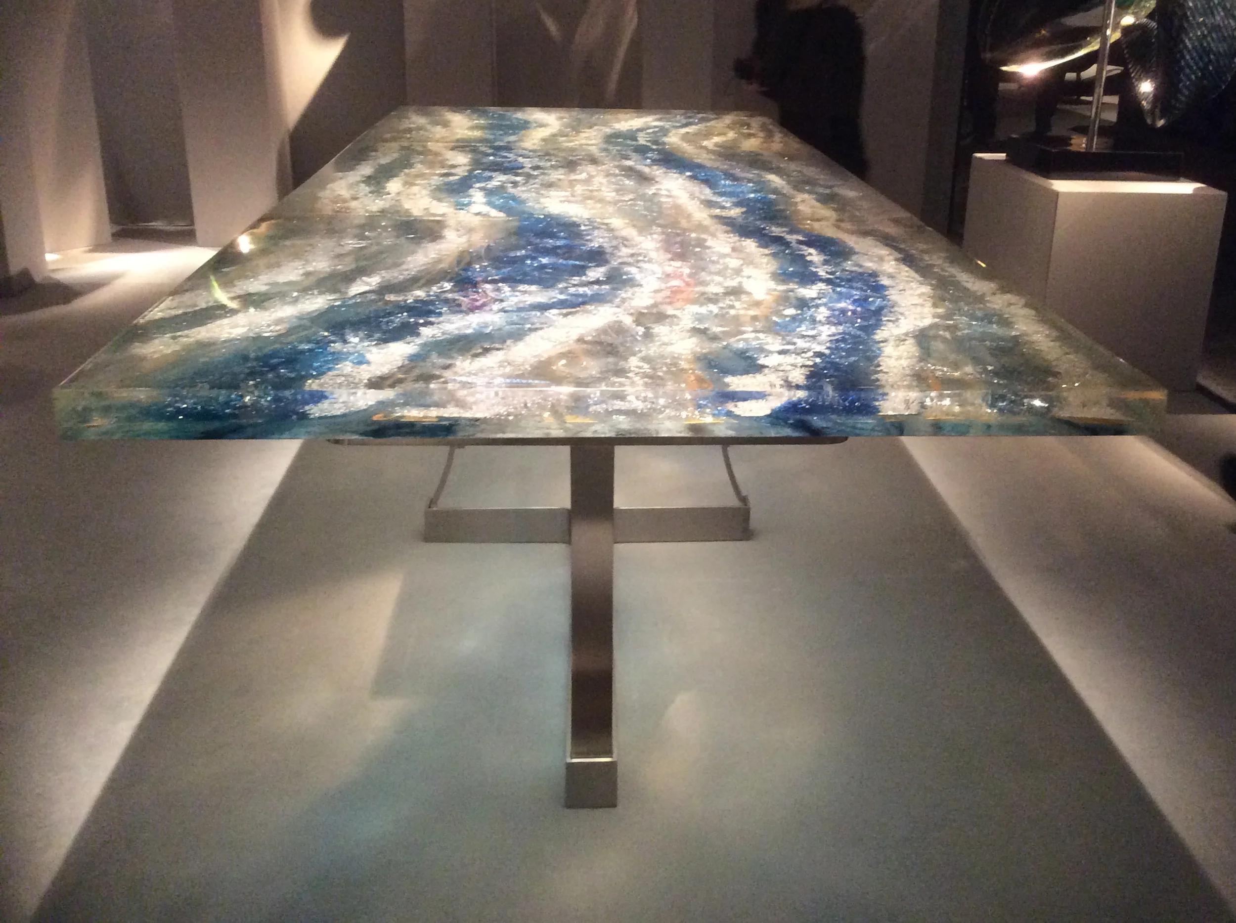 Grande table en trois parties, pièce unique de Gilles Charbin, France, 1975 Bon état - En vente à Paris, FR