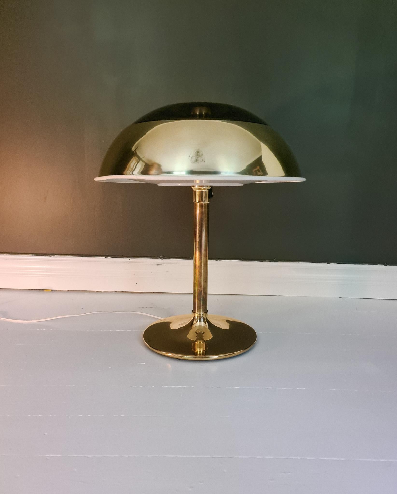 Scandinavian Modern Large Table Lamp Brass Fagerhults, Sweden, 1970s
