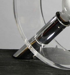 Mid Century Modern Large acrylic and chrome Table Lamp by Atelier A