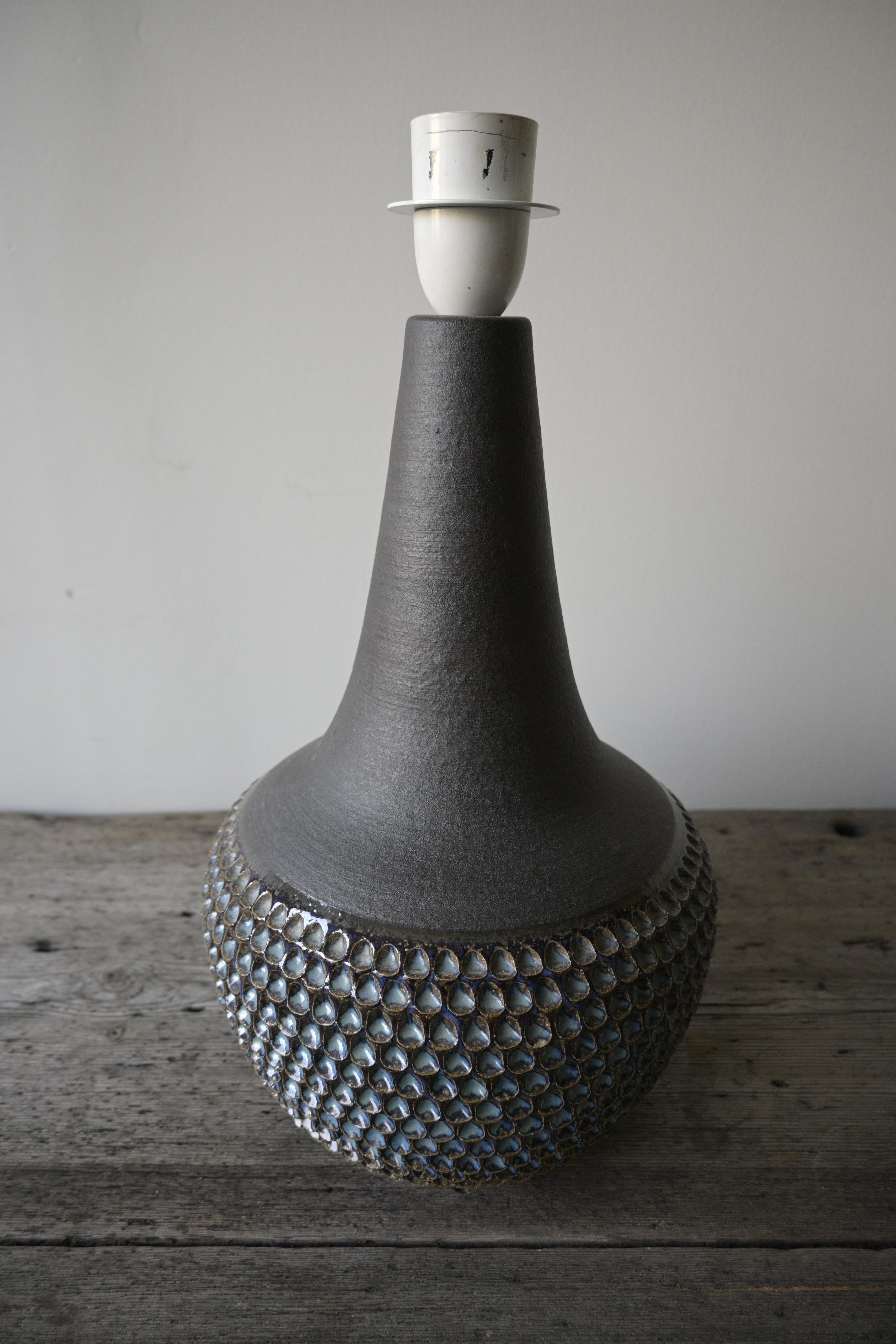 Glazed Large Table Lamp by Einar Johansen for Søholm Stentøj, Denmark, 1960s For Sale