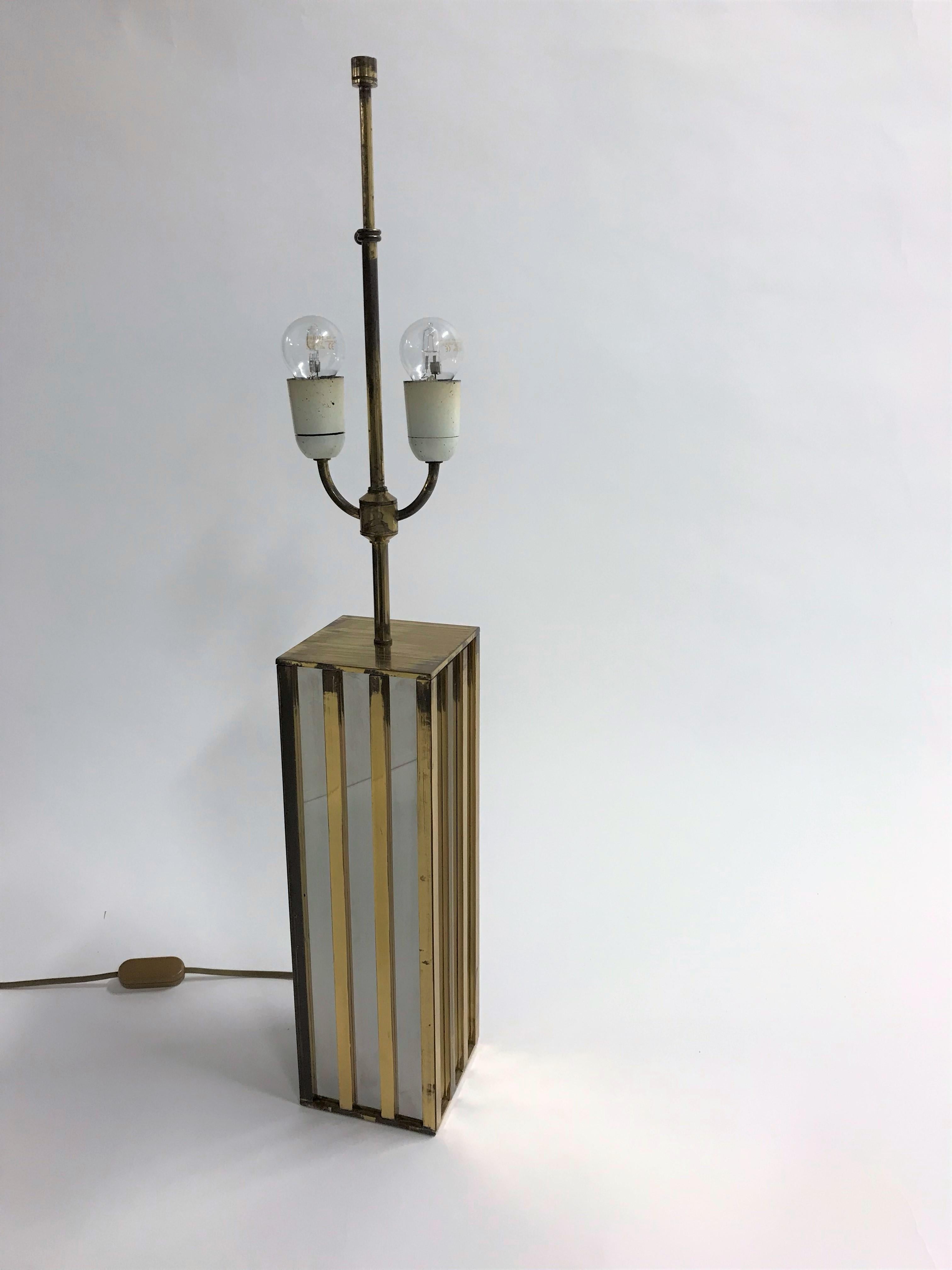 Brass Large Table Lamp by Gaetano Sciolari, 1970s