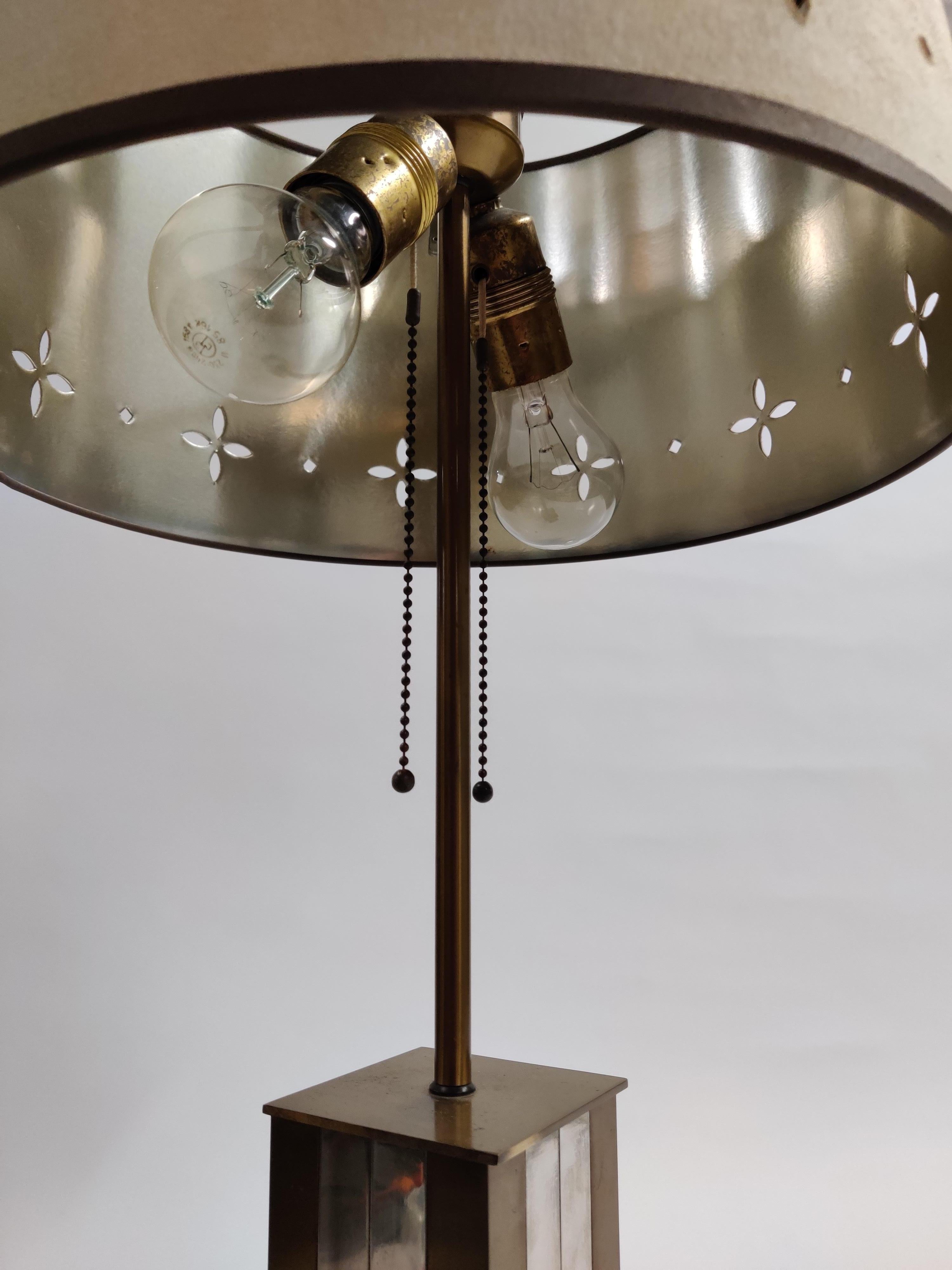 Brass Large Table Lamp by Gaetano Sciolari, 1970s